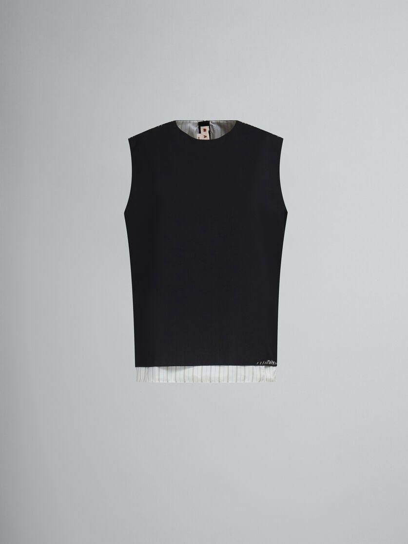 Marni o1w1db10125 Colour Block Sleeveless Blouse in Black Size L / US 10 / IT 46 - 1 Thumbnail
