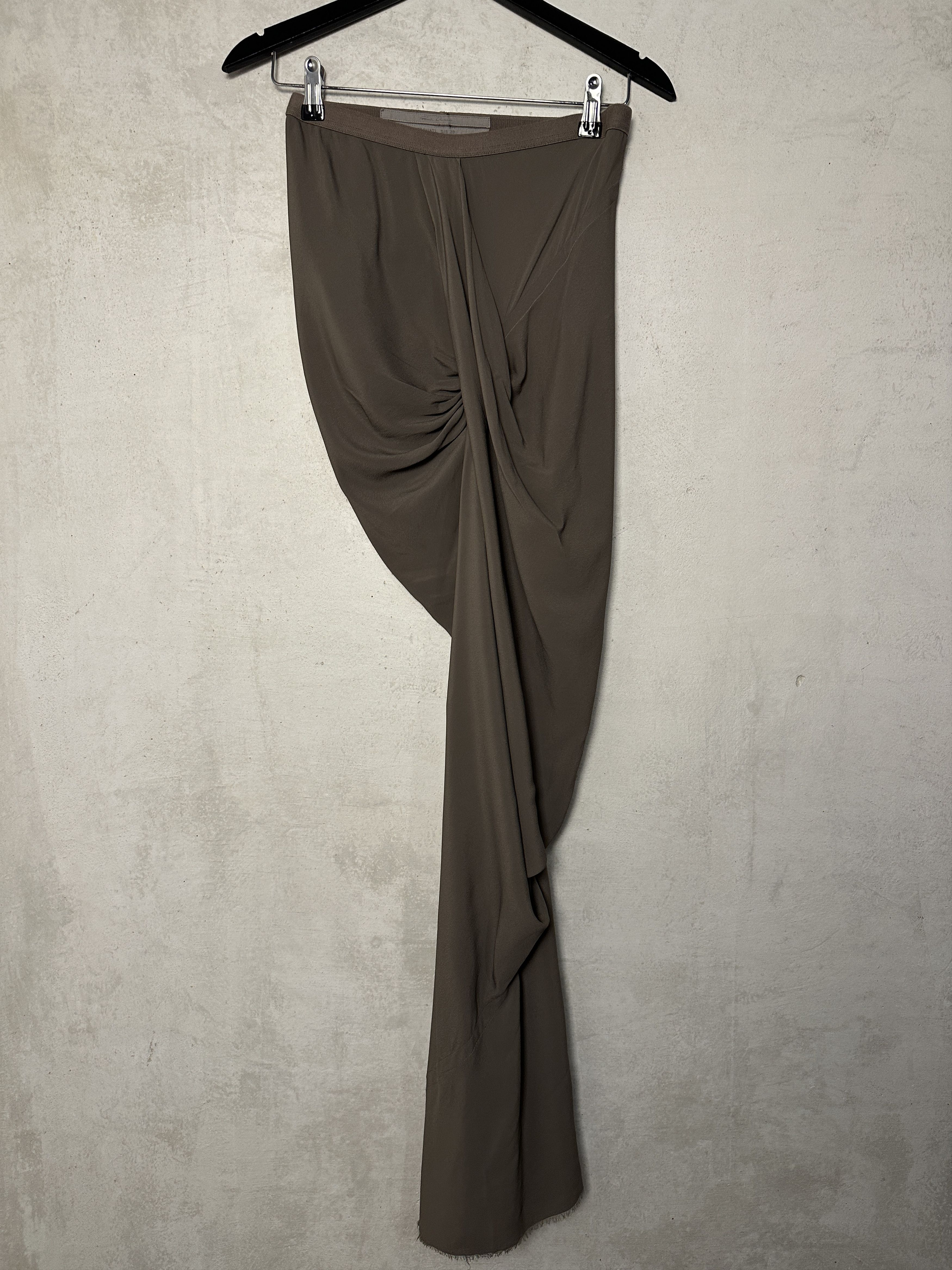 Rick Owens Rick Owens SS20 TECUATL Draped Crepe Maxi Skirt In Black Size 27" / US 4 / IT 40 - 2 Thumbnail