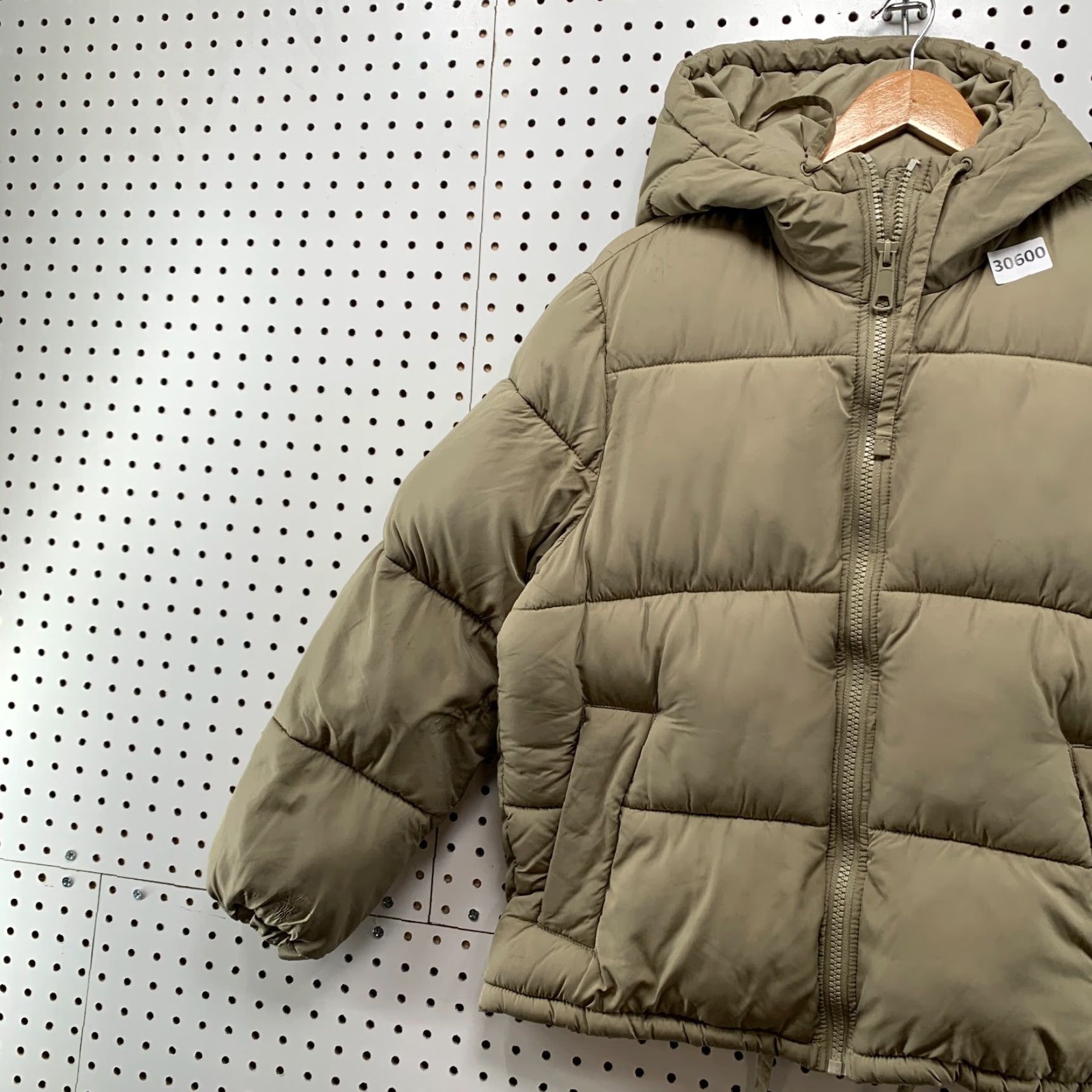 H&M VINTAGE H&M Puffer Jacket Beige Hooded Womens XS Full Zip Hoodie 23.5x25 - (adjusted to standard structure) Size XS / US 0-2 / IT 36-38 - 4 Thumbnail