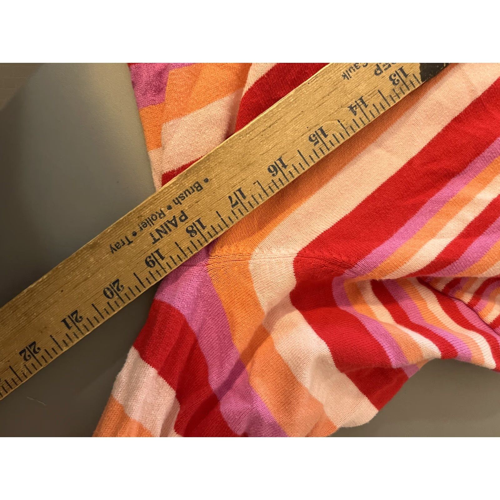 Lands' End Vintage Lands' End Womens Red Striped Crew Neck Cardigan Sweater Small Knit Leisure Size S / US 4 / IT 40 - 5 Thumbnail