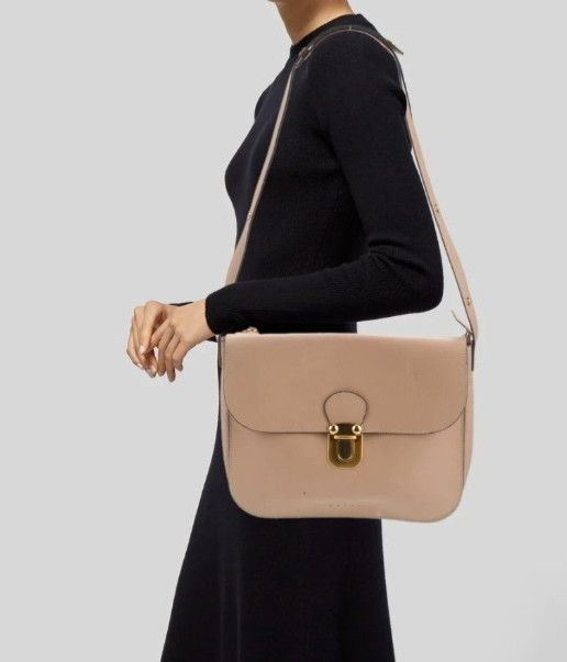 Marni Marni Beige Leather Pushlock Saddle Shoulder Crossbody Bag Size ONE SIZE - 1 Thumbnail