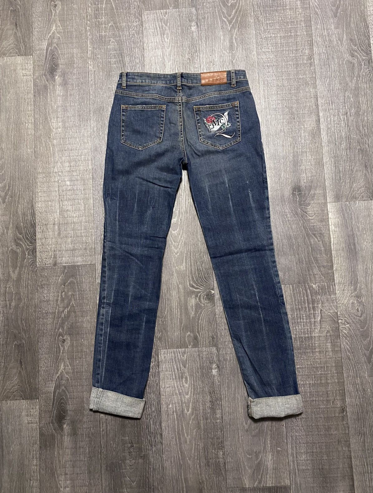 McQ Alexander McQueen Alexander Mcqueen Washed Jeans Denim Embroidered Vintage Size 27" / US 4 / IT 40 - 2 Thumbnail