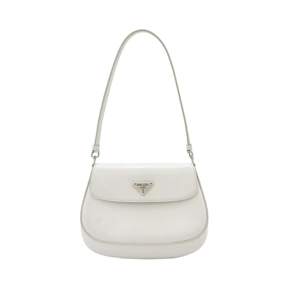 Prada PRADA Cleo white cowhide leather logo cross pattern shoulder bag Size ONE SIZE - 1 Thumbnail