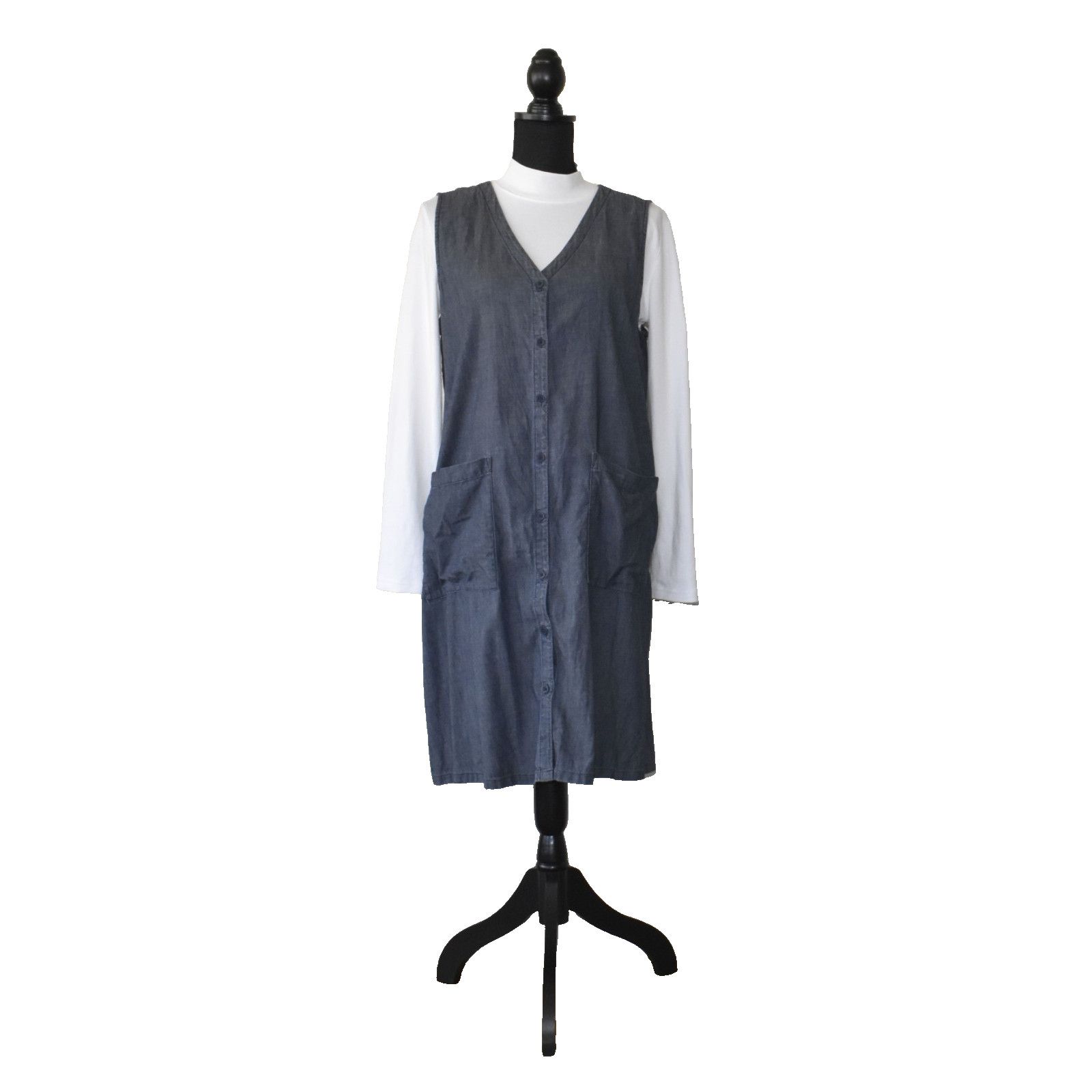 Eileen Fisher EILEEN FISHER Airy Organic Cotton Large Pockets Dress Sz XL Size XL / US 12-14 / IT 48-50 - 2 Thumbnail
