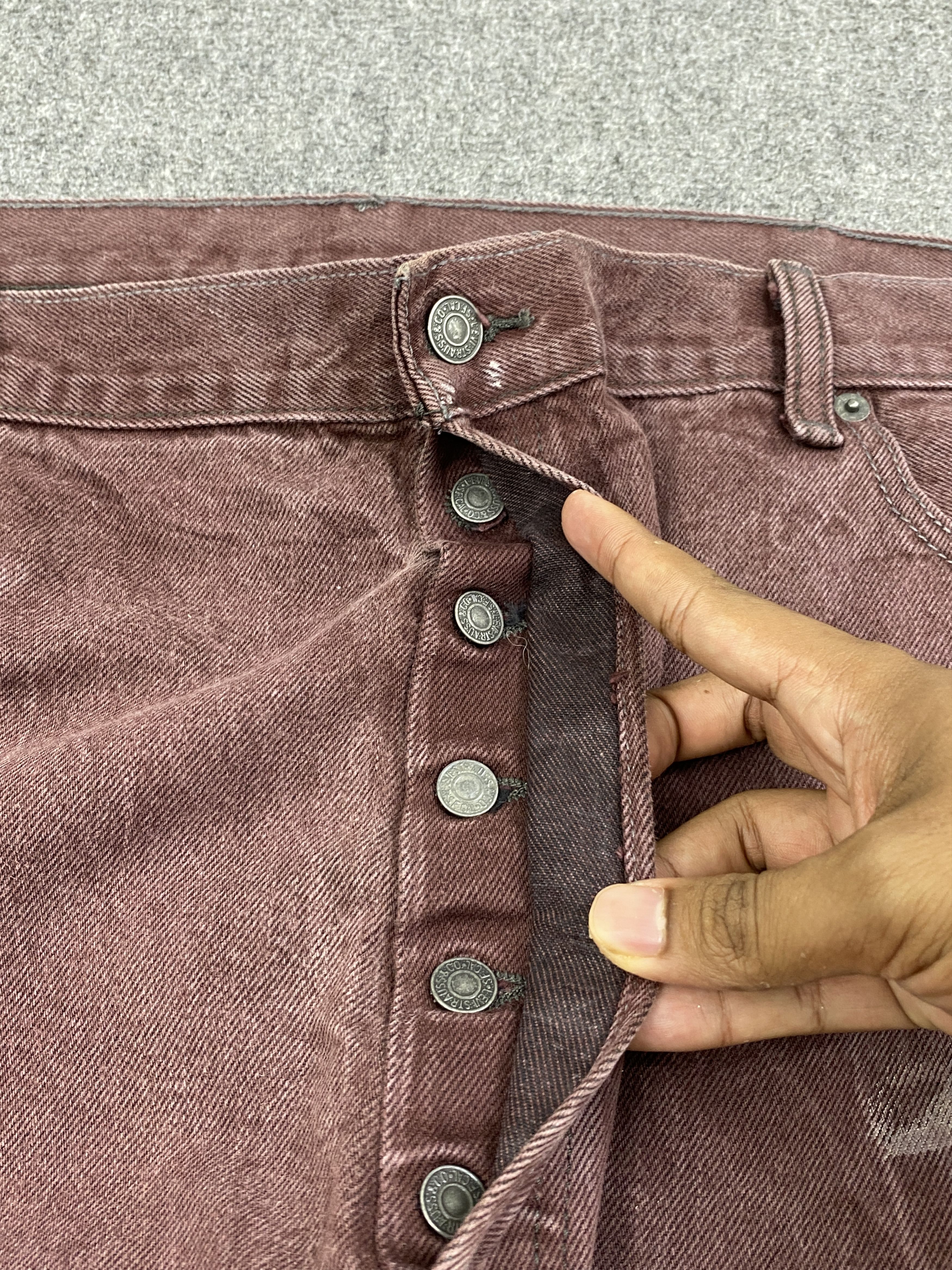 Levi's × Vintage Maroon Colour Vintage Levis 501 Jeans Size US 44 / EU 60 - 19 Thumbnail