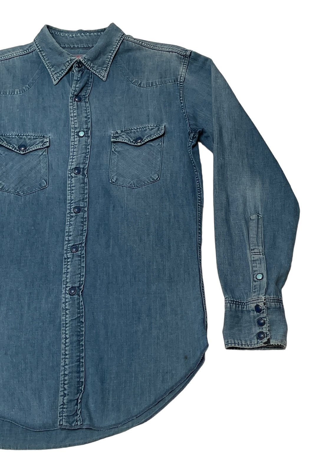 45rpm Vintage Japanese Brand 45Rpm Denim Shirt 2000s Size US M / EU 48-50 / 2 - 5 Thumbnail