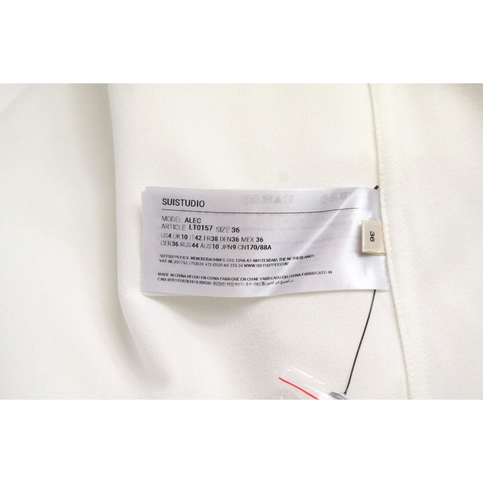 Vintage SUISTUDIO Alec Shirt Womens UK 10 Button-Up Spread Collar White Suitsupply Size L / US 10 / IT 46 - 6 Thumbnail