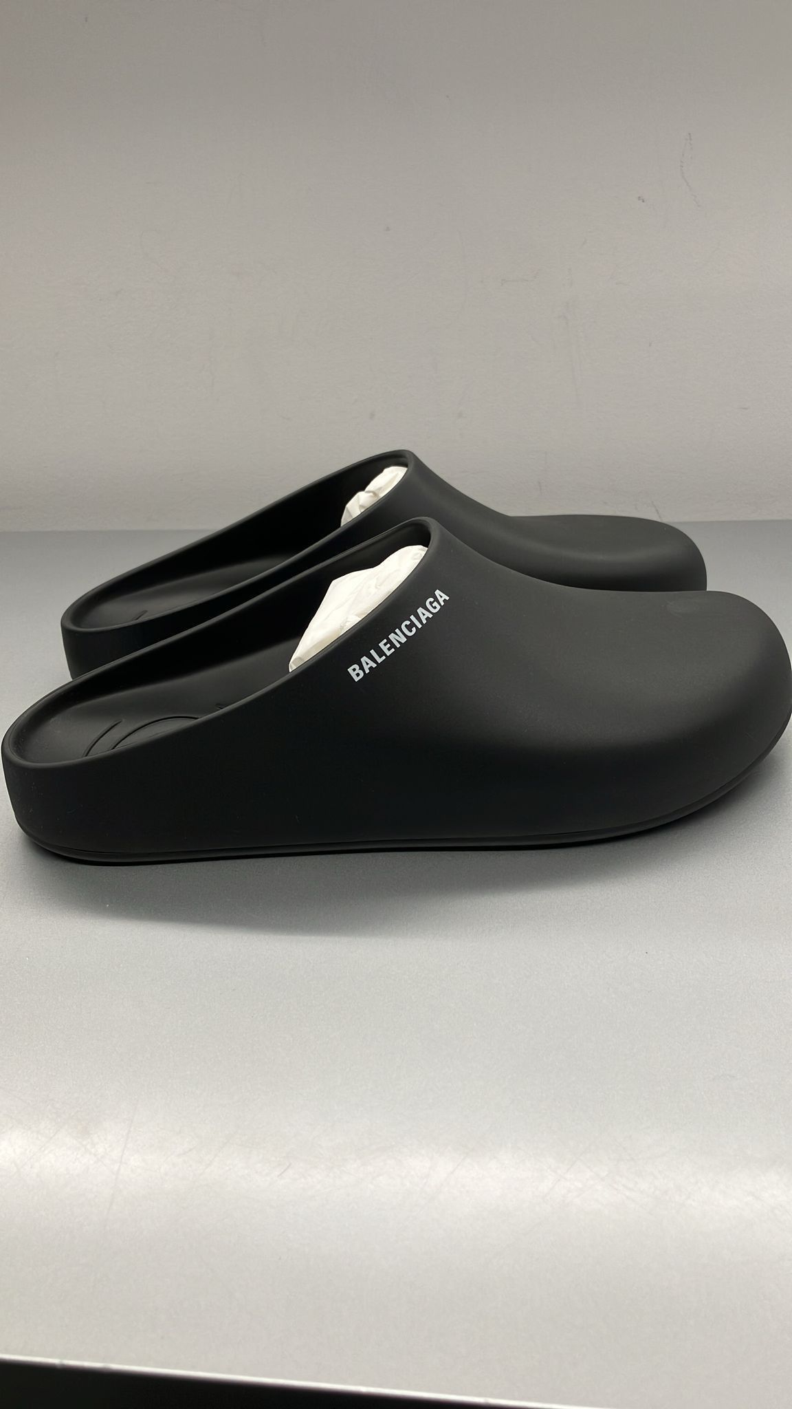 Balenciaga Rubber Mule Slide Sandals in black Size US 7 / EU 40 - 1 Thumbnail