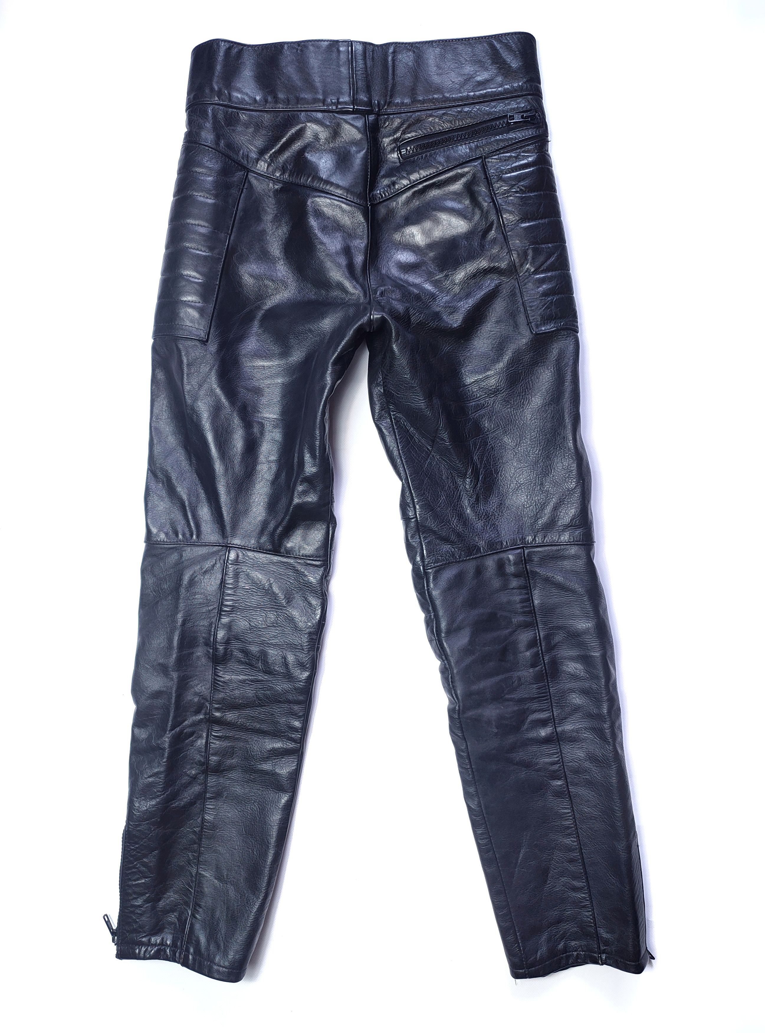 Genuine Leather Vintage Moto Biker Leather Pants Size US 32 / EU 48 - 6 Thumbnail