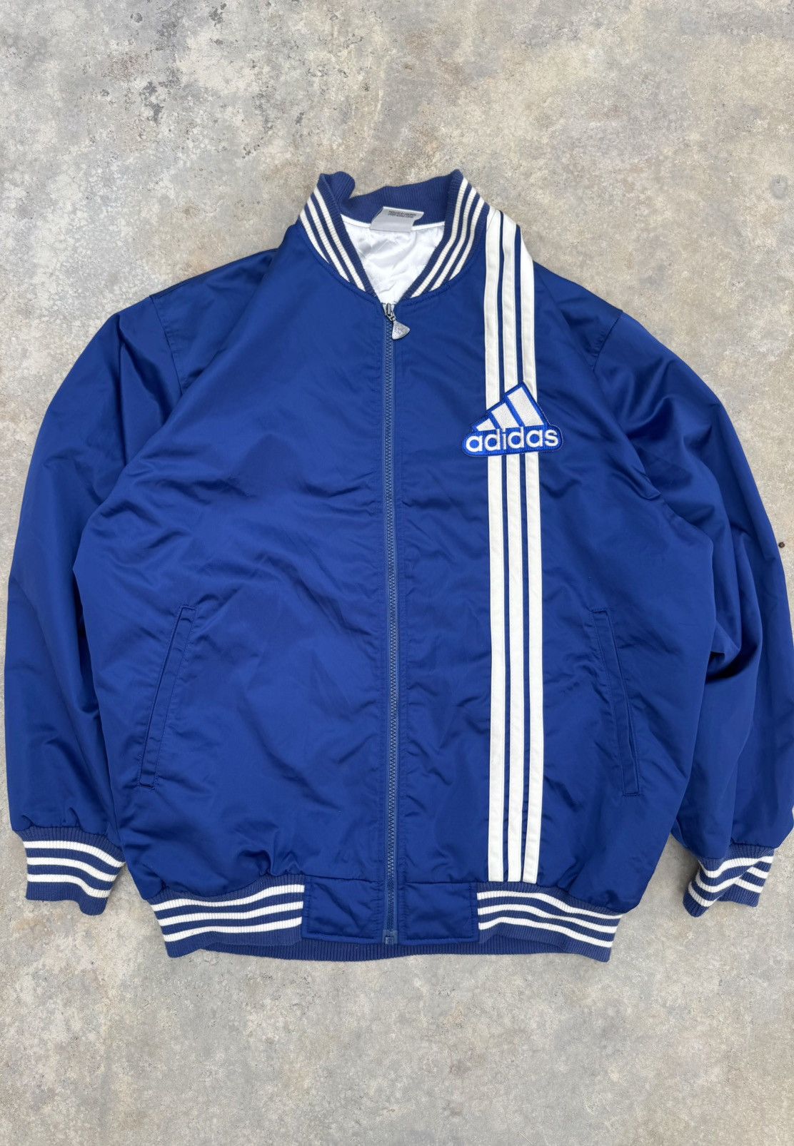 Adidas Adidas Stripe Vintage Blue Bombers Jacket Size US XXL / EU 58 / 5 - 1 Thumbnail