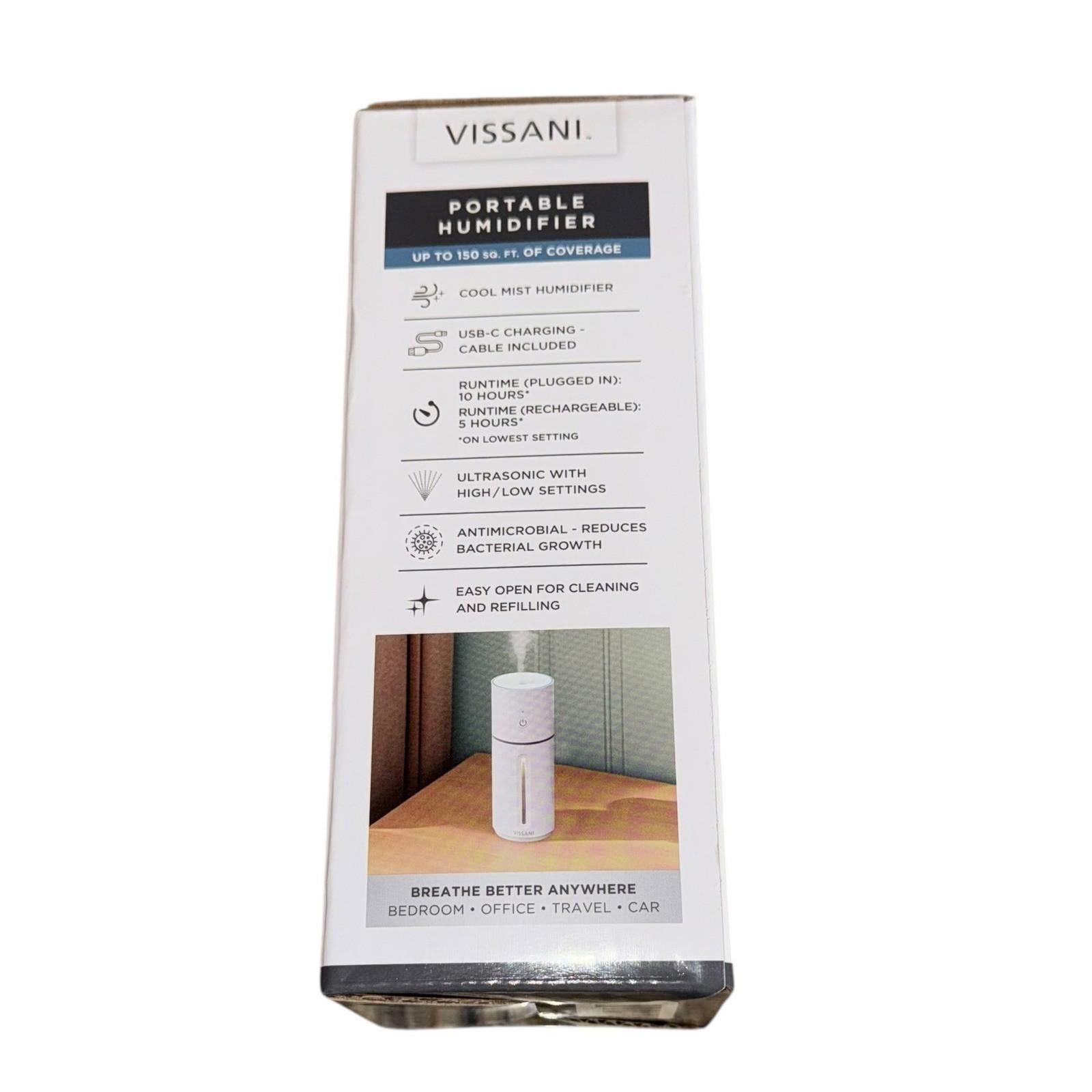 Other New Vissani Portable Humidifier USB-C Rechargeable Cool Mist Size ONE SIZE - 2 Thumbnail