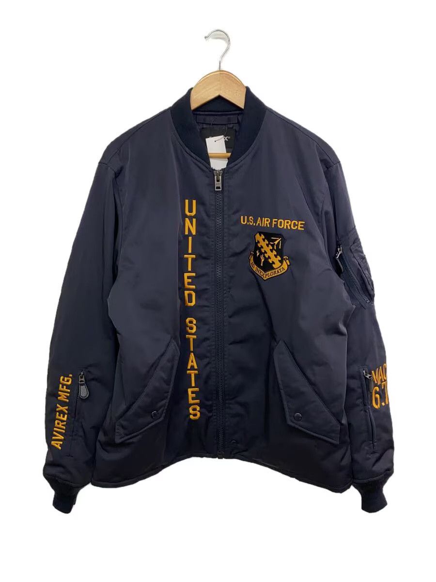 Avirex Avirex X-15 Open Bottom Ma-1 Nylon Flight Jacket Navy