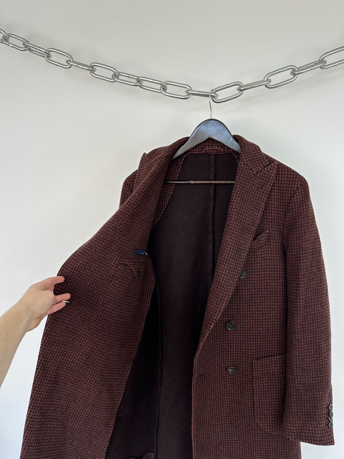 Lardini Vintage 90s Lardini Loro Piana Ing Double Breasted Wool Coat Size US M / EU 48-50 / 2 - 14 Thumbnail