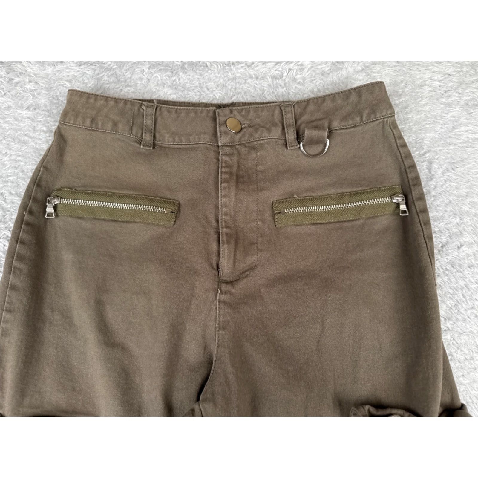 Vintage Streetwear Society Cargo Pants Womens XS Green Army Jogger Cotton 27x26 Size 26" / US 2 / IT 38 - 4 Thumbnail