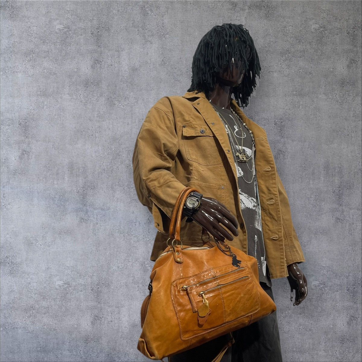 Japanese Brand Full Leather Patina Cuir Jovier Cube Tote Shoulder Bag 1🟩1 Size ONE SIZE - 2 Thumbnail