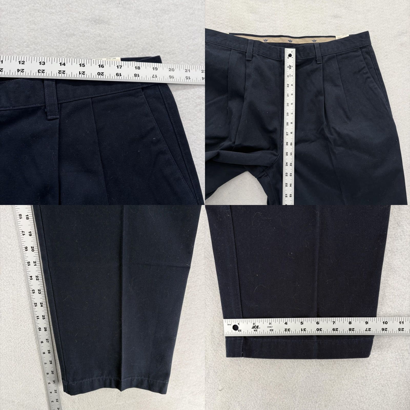 Dockers VINTAGE Dockers Classic Khakis Pants Mens 40x32 Navy No Wrinkle Twill Pleated Chino VTG Size US 40 / EU 56 - 8 Thumbnail