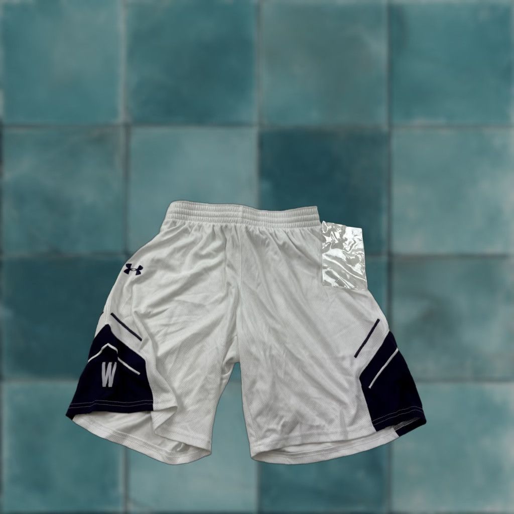 Under Armour Mens Small White Basketball Shorts Athletic Mesh