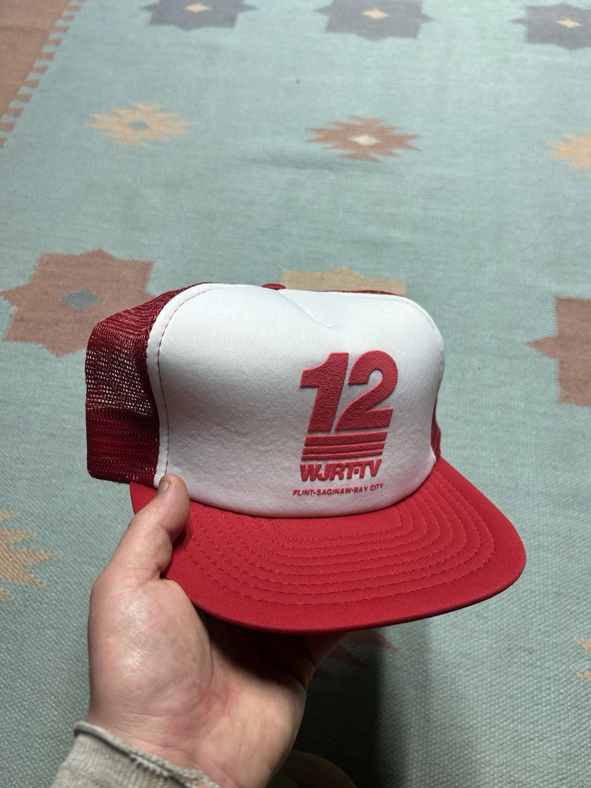 Vintage trucker hat WJRT TV ABC flint Saginaw bay city Michigan news Size ONE SIZE - 1 Thumbnail