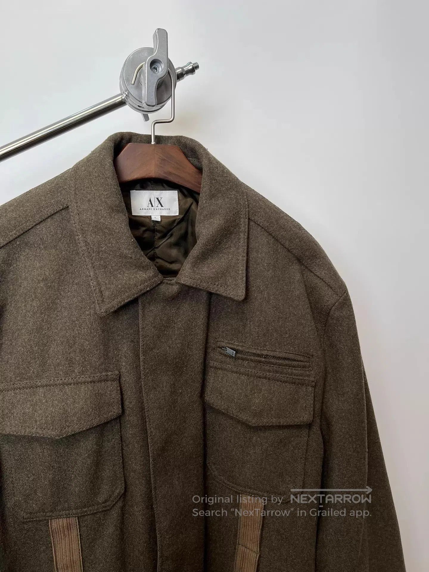 Armani Exchange Green Utility Jacket with Pockets Size L. Size US L / EU 52-54 / 3 - 4 Thumbnail