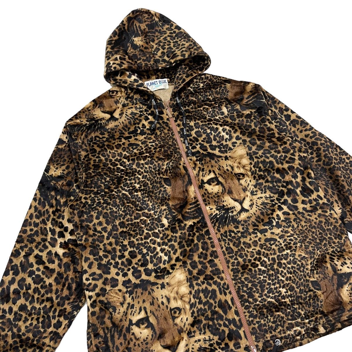 Art Comes First 🔥Vintage Planet Blue Island Leopard Print Hoodie Jacket Size US M / EU 48-50 / 2 - 10 Thumbnail