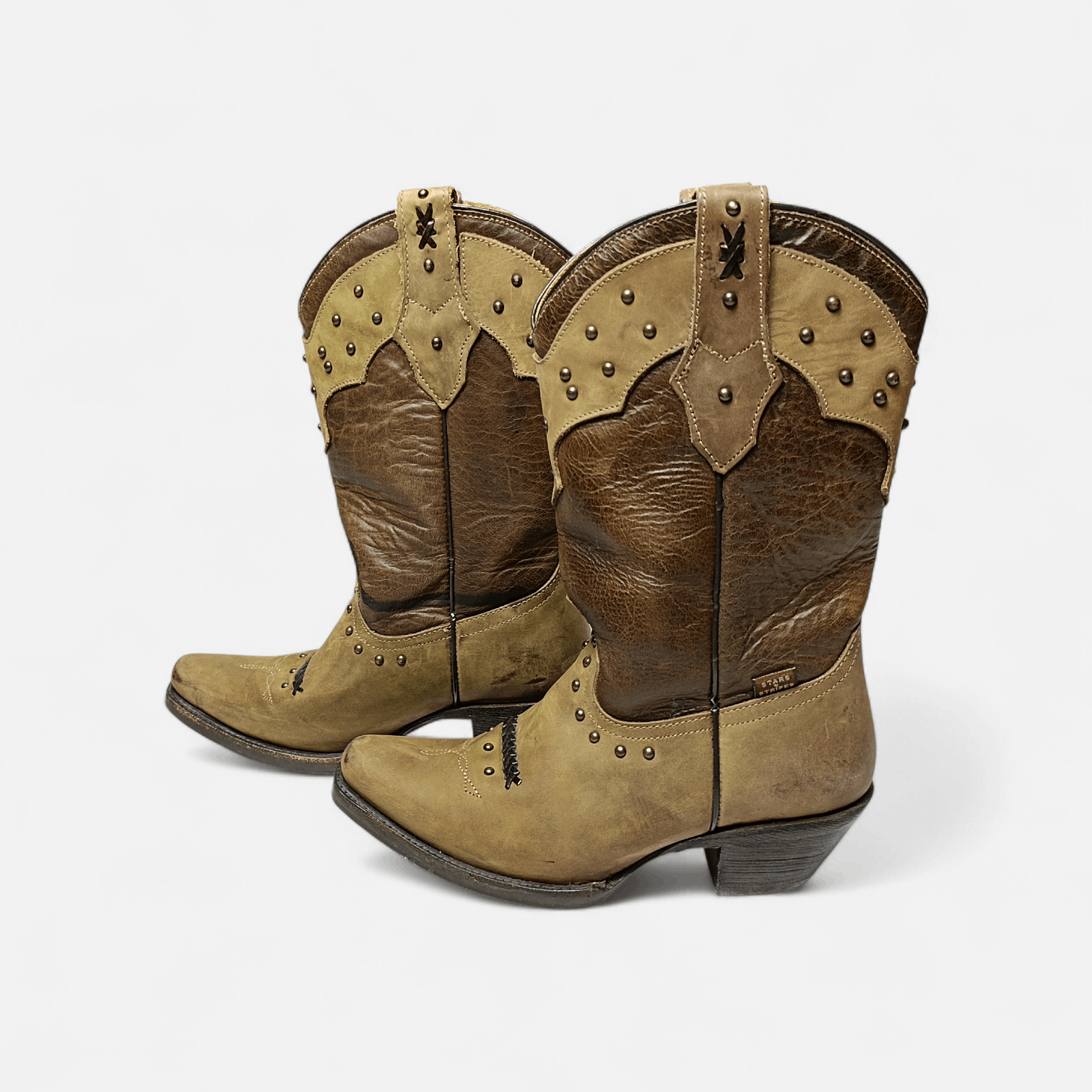 Stars & Stripes Vintage Leather Western Boots Size US 8 / IT 38 - 2 Thumbnail