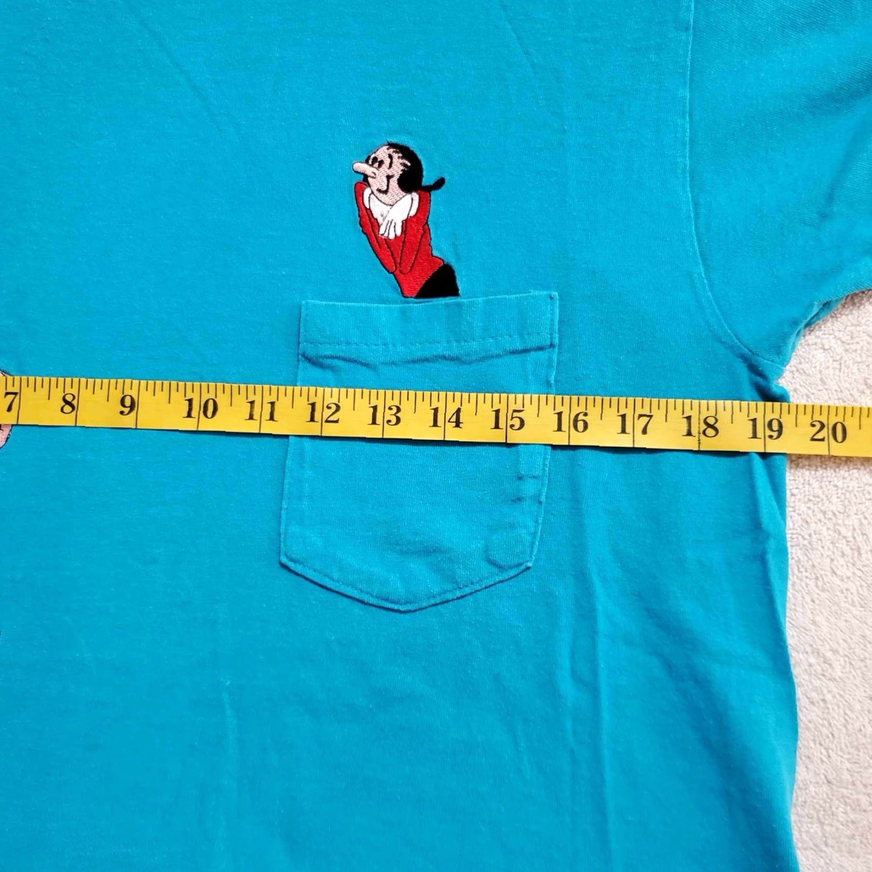 Vintage VINTAGE Popeye Pocket T Shirt Embroidered Single Stitch Medium M Blue Men's T-Shirt Short Sleeve Size US M / EU 48-50 / 2 - 5 Thumbnail