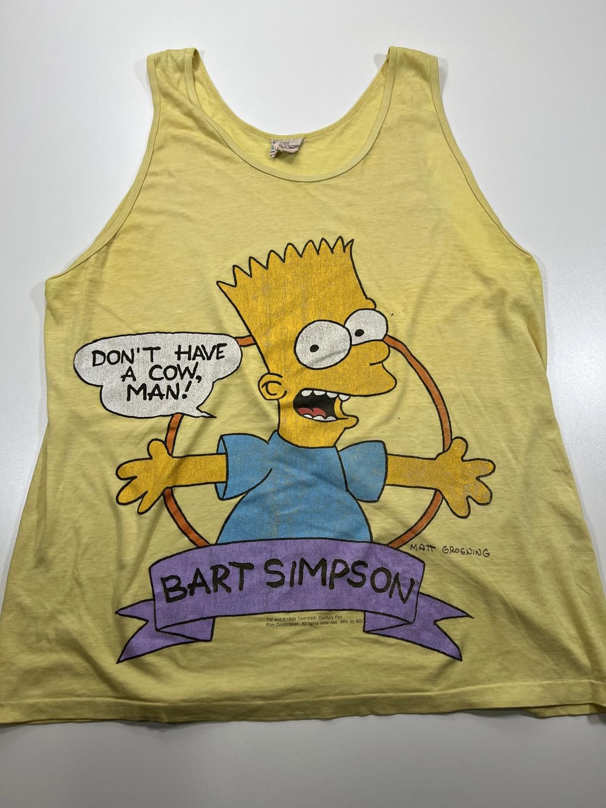 Unknown London Vintage 1990 Yellow Bart Simpson Tank Top don’t have a cow Size US L / EU 52-54 / 3 - 1 Thumbnail