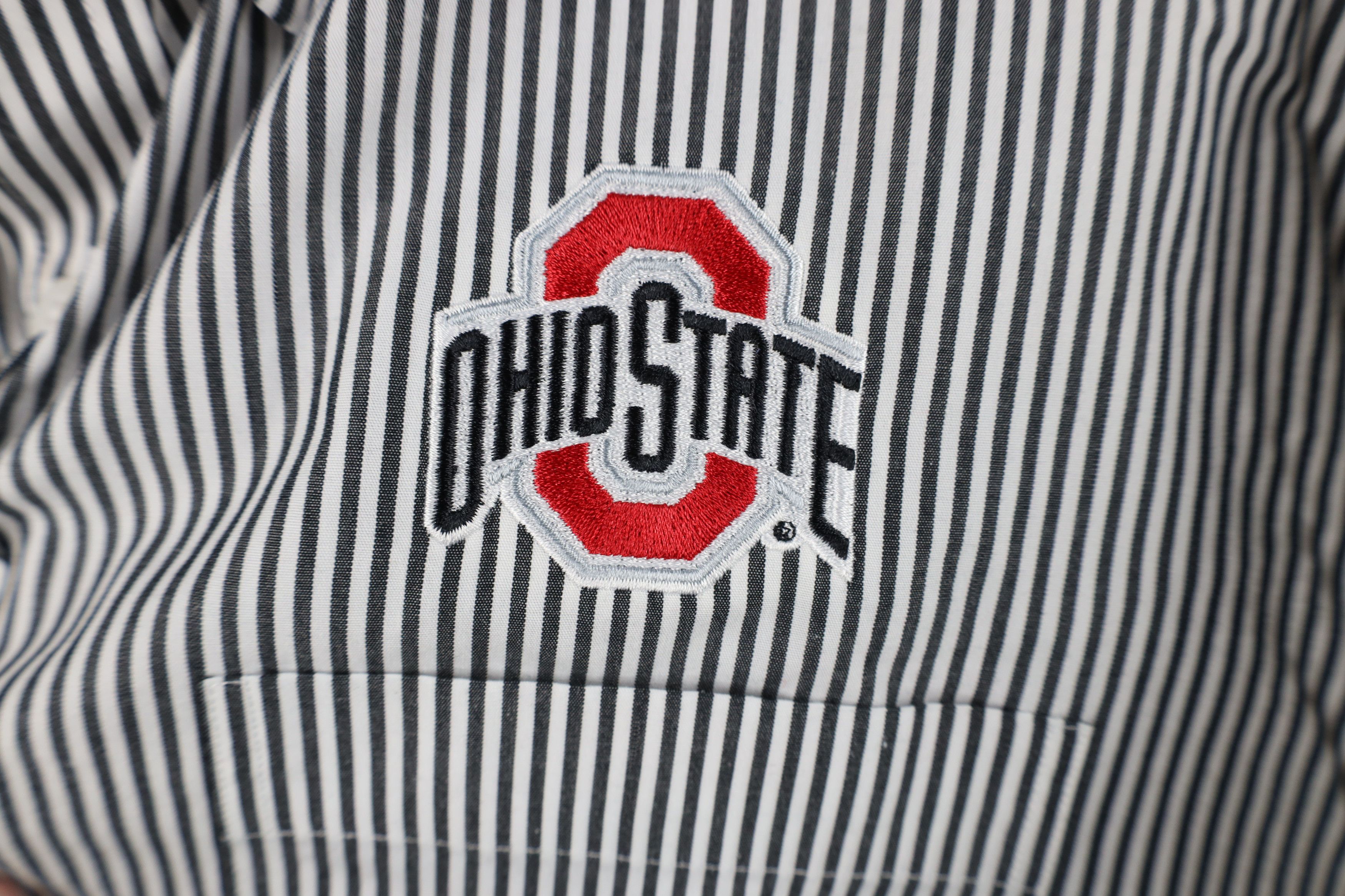 Vintage Vintage 90s Ohio State University Striped Button Down Shirt Size US XL / EU 56 / 4 - 4 Thumbnail