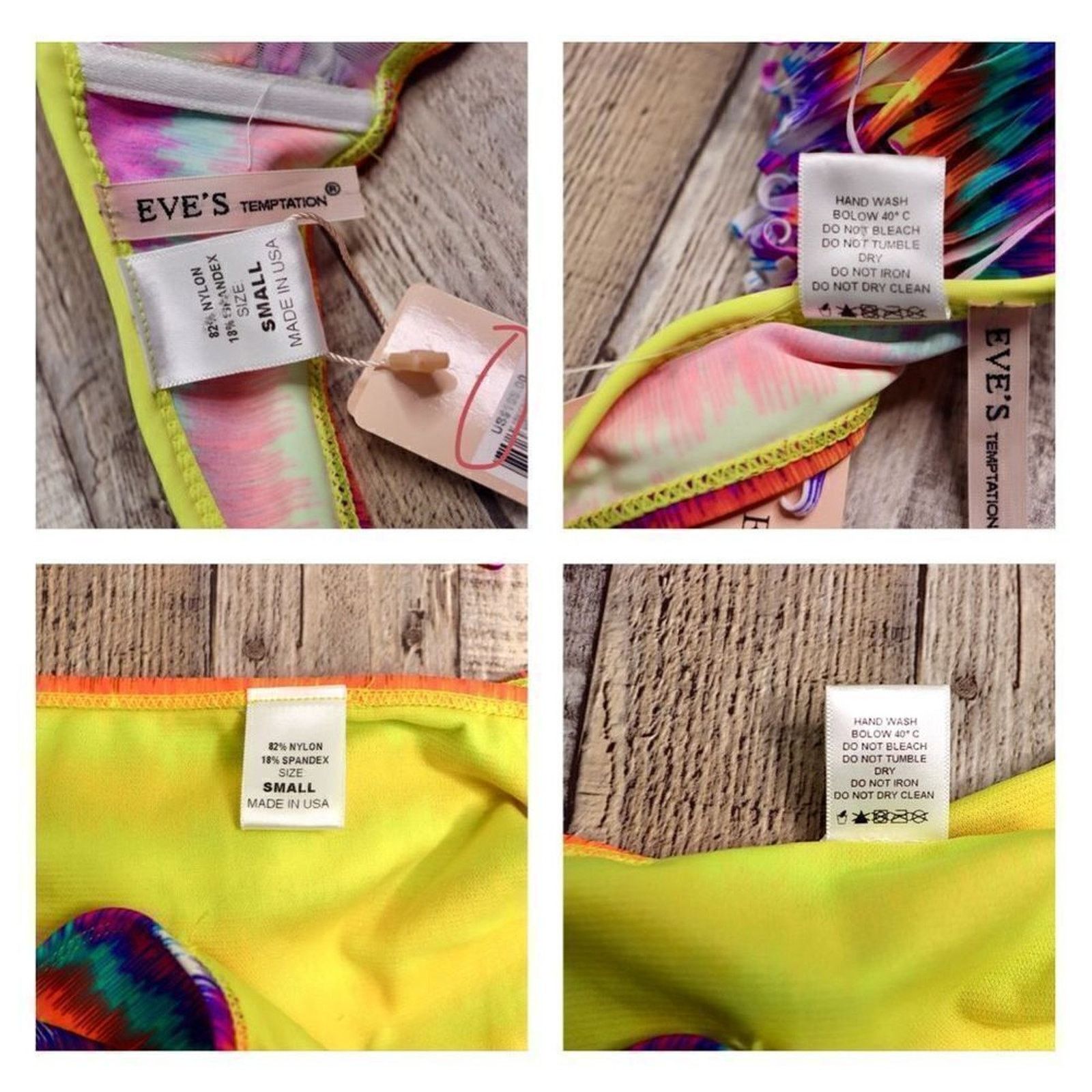 Other Eve's Temptation Psychedelic Fringed Bikini Swimsuit SMALL Size S / US 4 / IT 40 - 4 Thumbnail