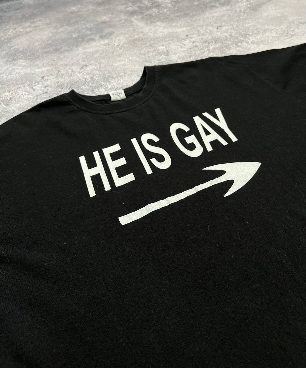 Vintage Vintage He Is Gay Humor T-Shirt Tee 90S Streetwear Y2K Size US XXL / EU 58 / 5 - 2 Thumbnail