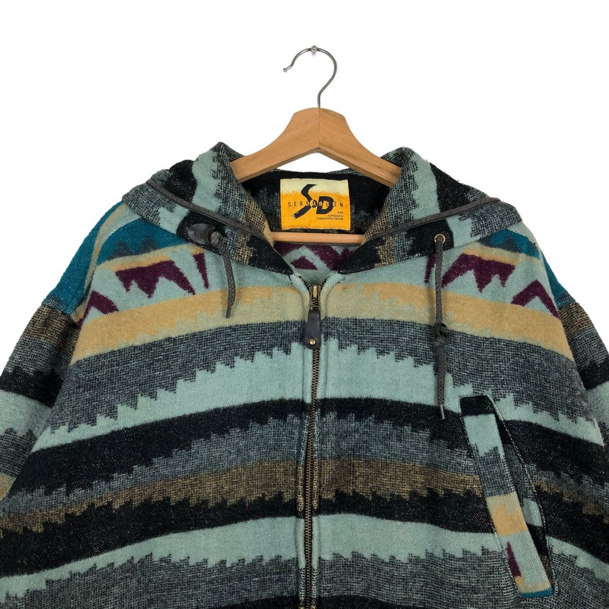 Japanese Brand 🔥90’s VINTAGE NAVAJO AZTEC DESIGN WOOL JACKET SEADDRAGON Size US L / EU 52-54 / 3 - 3 Thumbnail