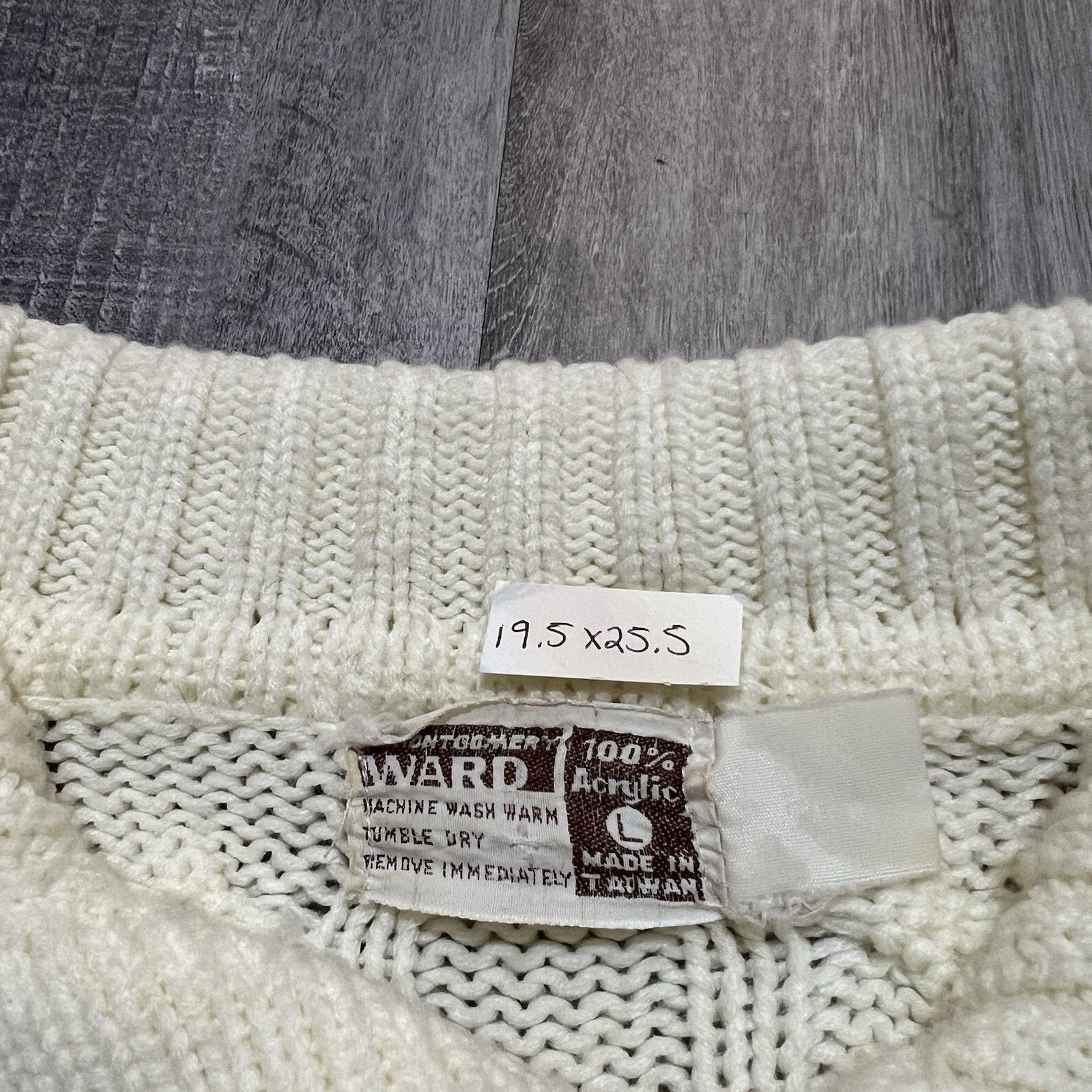 Vintage VTG Montgomery Ward Cable Knit Collared Pull Over Sweater Size US L / EU 52-54 / 3 - 5 Thumbnail