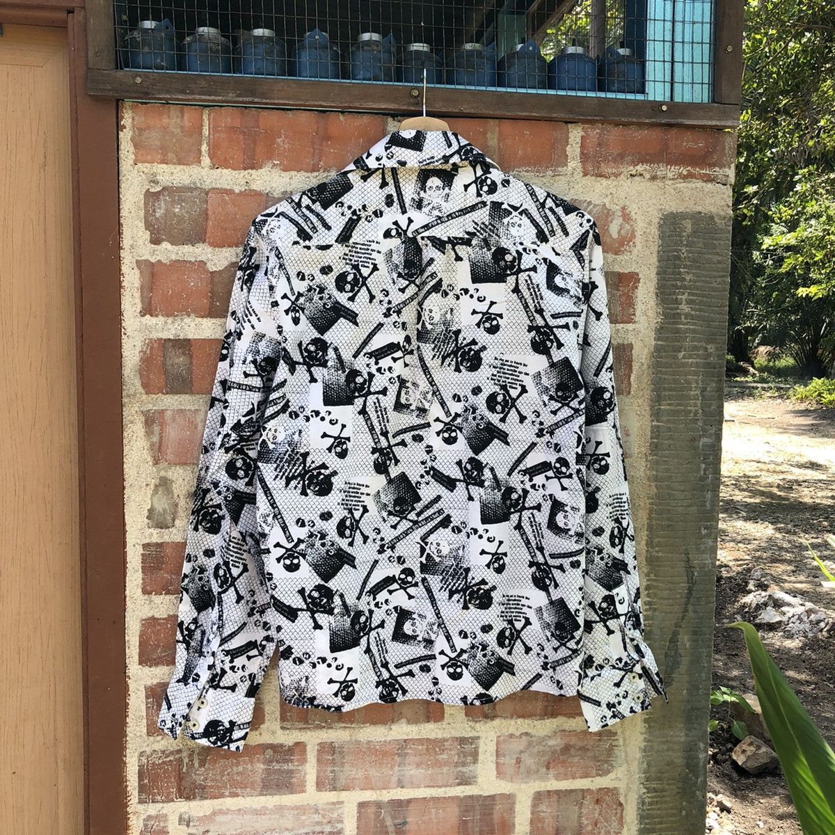 Japanese Brand × Vintage Vintage I.N.C Poem Skull Punk Gothic Button up Shirt 🍒 Size US M / EU 48-50 / 2 - 7 Thumbnail