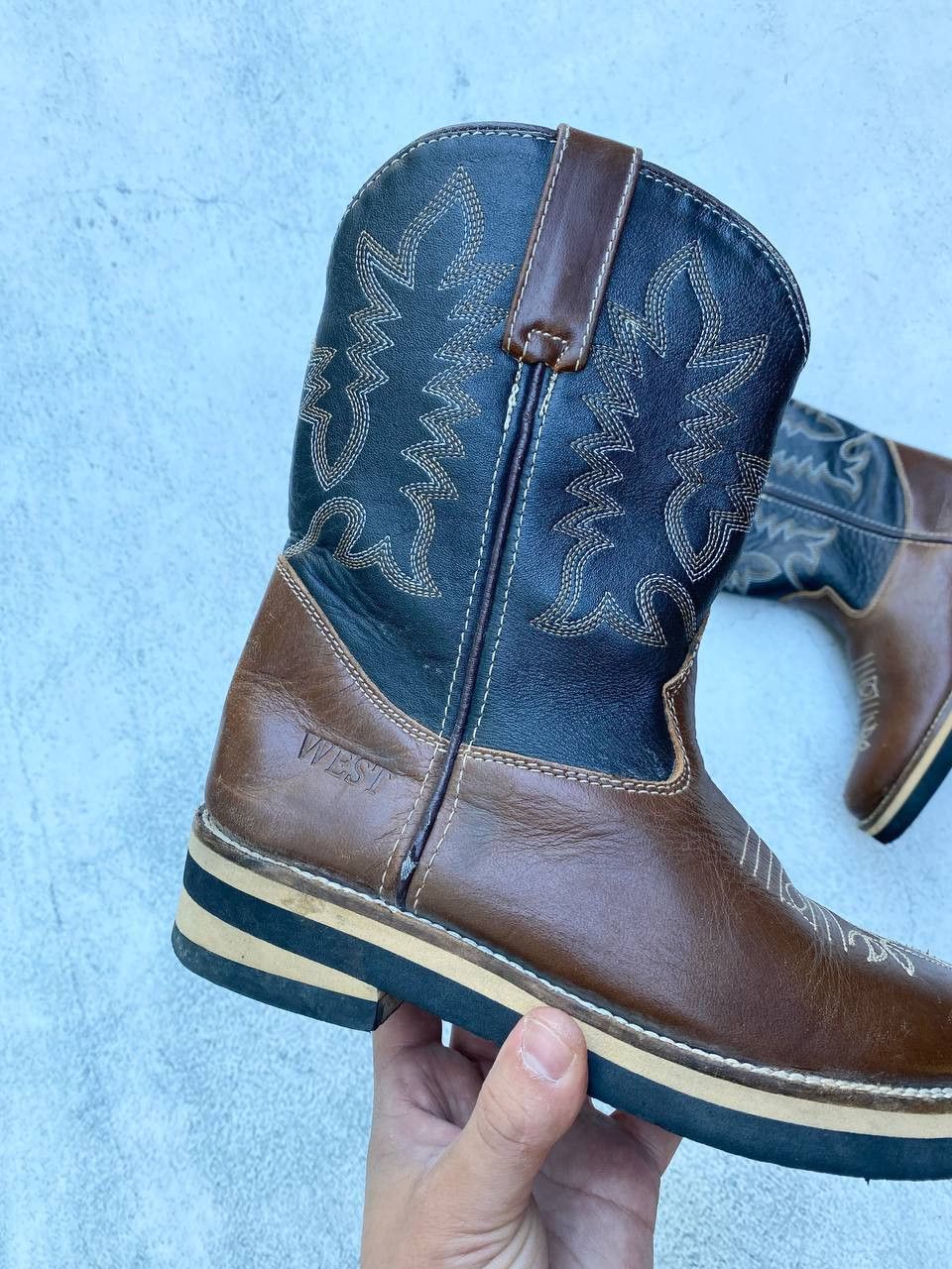 If Six Was Nine Vintage As 98 style Faded Cowboy Biker High Boots Size US 5 / IT 35 - 3 Thumbnail