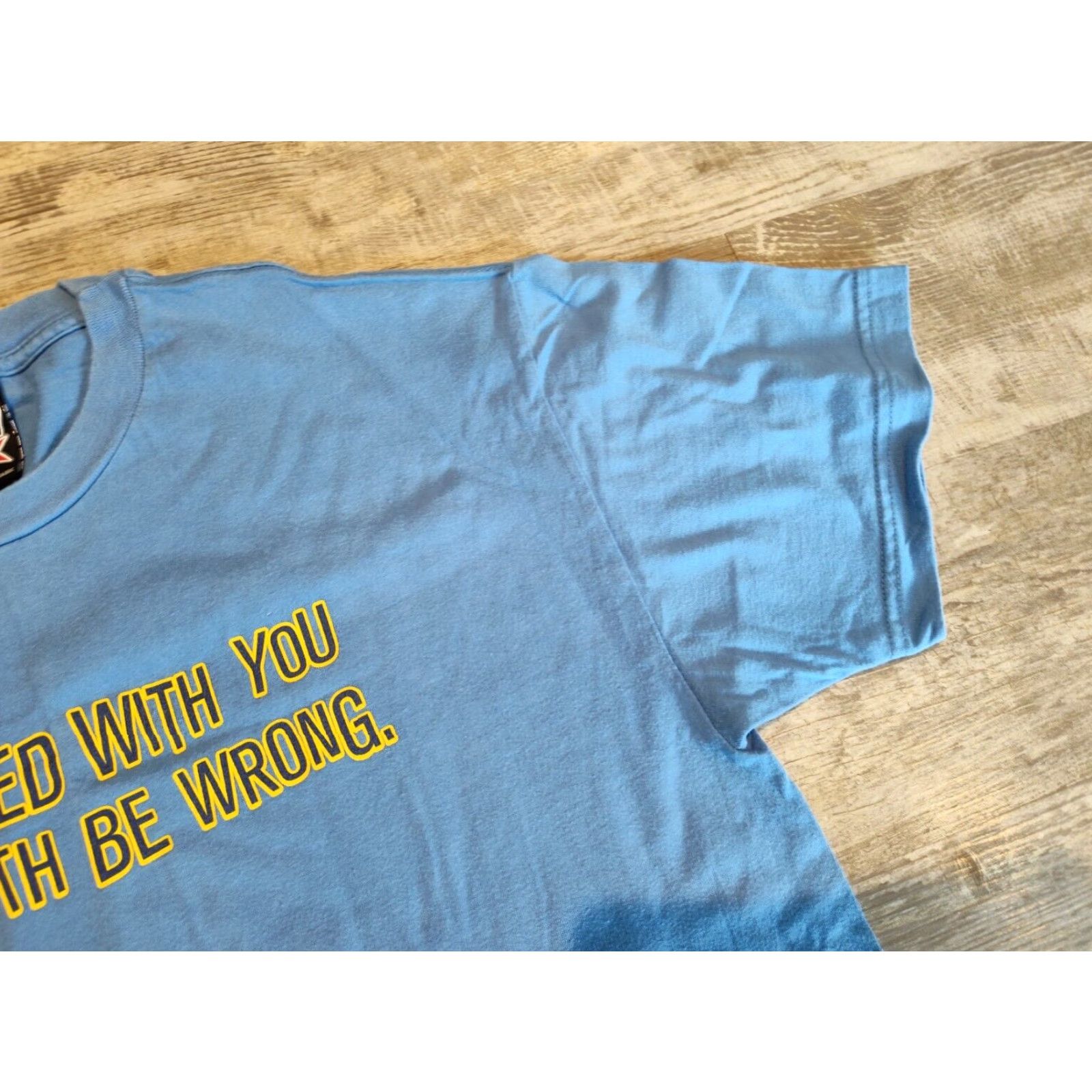 Both VINTAGE Top Heavy T-Shirt Mens Blue Size L Regular Fit Short Sleeve Round Neck Funny Y2K Theme Size US L / EU 52-54 / 3 - 4 Thumbnail