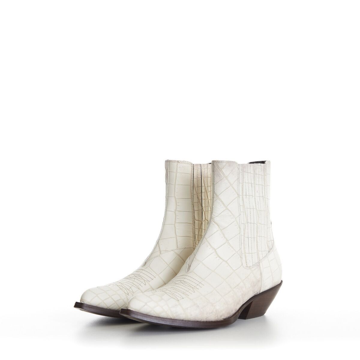 Celine Leon Chelsea Boots Crocodile Stamped in Calfskin Size US 8 / EU 41 - 6 Thumbnail