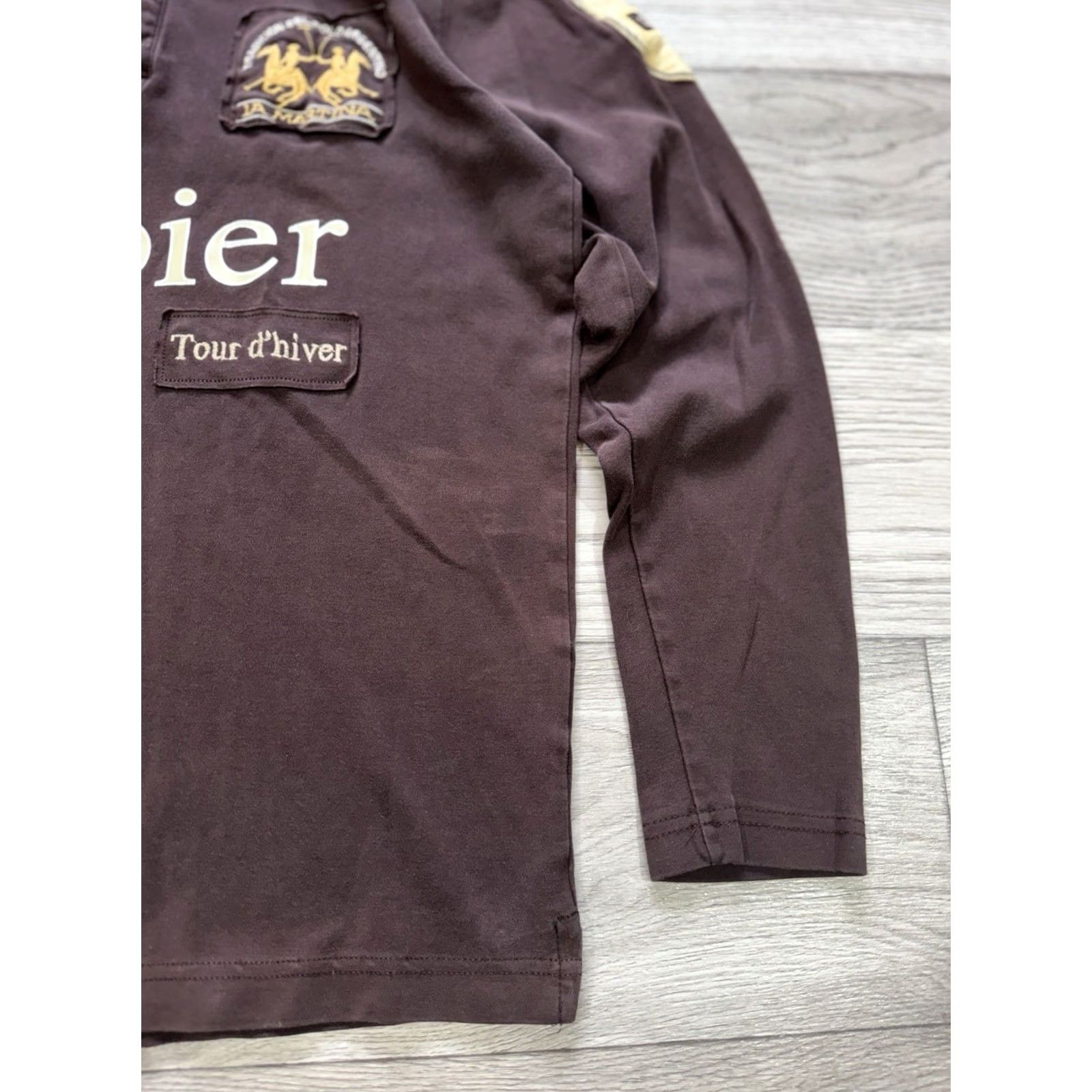 La Martina La Martina Polo Shirt Long Sleeve Rugby Brown L White/Blue Mens Shirt Vintage-Style? Size US L / EU 52-54 / 3 - 7 Thumbnail