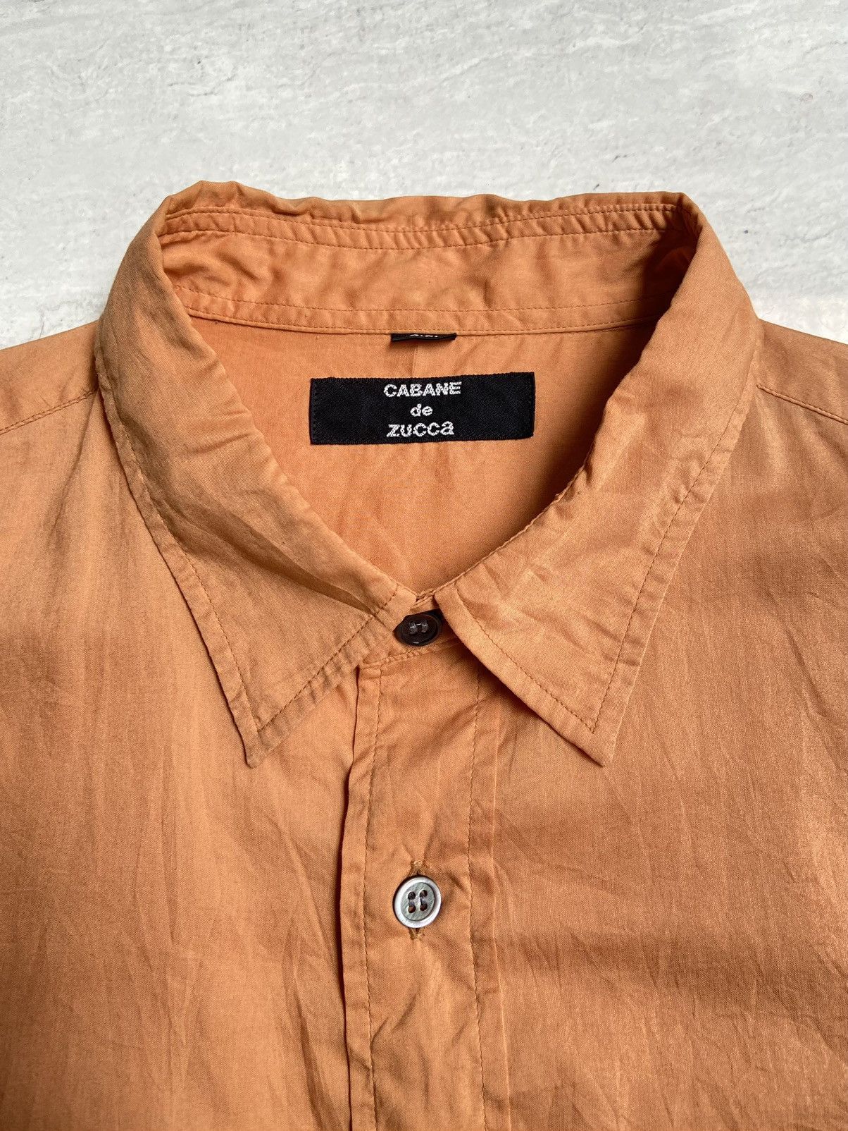 CABANE de ZUCCa × Issey Miyake CABANE DE ZUCCA Orange Shirt Size US S / EU 44-46 / 1 - 5 Thumbnail