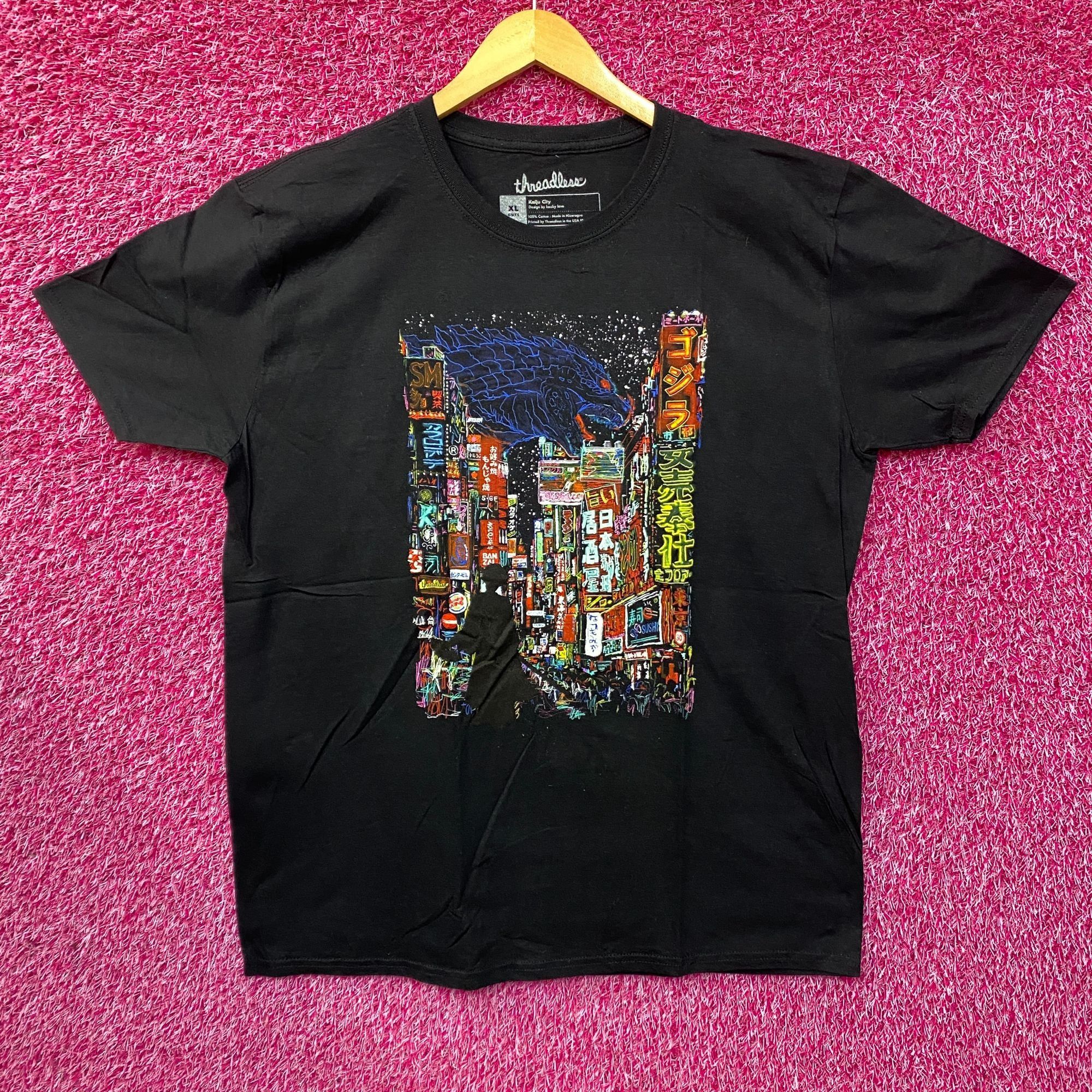 Threadless Threadless Godzilla Kaiju City Graphic Design T-Shirt Size Size US XL / EU 56 / 4 - 1 Thumbnail