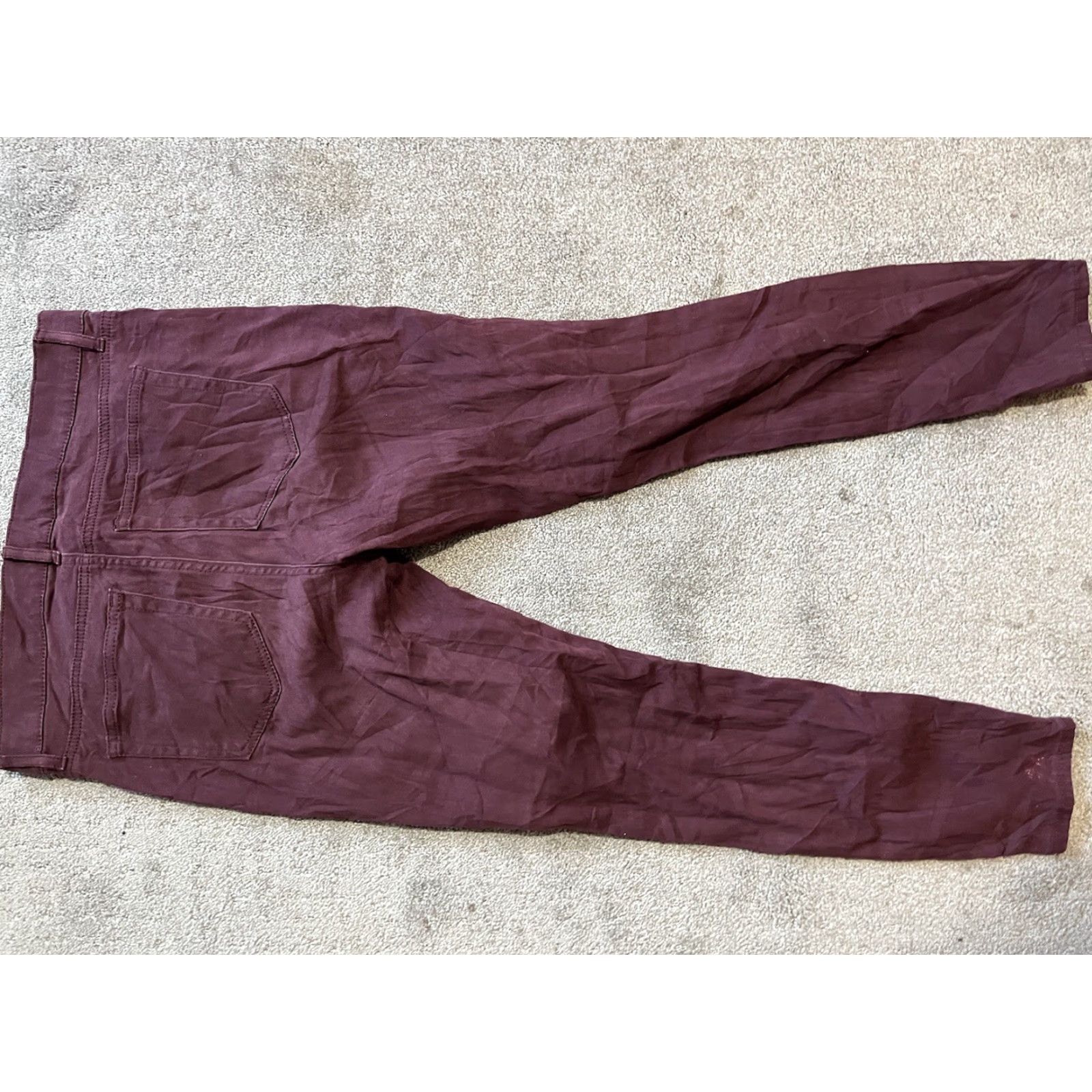 Loft LOFT Jeans Womens 28/6 Flat Front Tapered Jegging Legging Style Maroon Burgundy Red Solid Zip Stretch Jeans Womens 6 Regular Vintage No Size 28" / US 6 / IT 42 - 6 Thumbnail