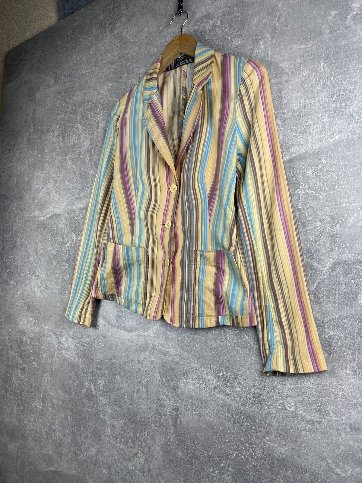 Missoni Sport Missoni Striped Blazer Women’s Cotton Vintage Swinger Size XS / US 0-2 / IT 36-38 - 2 Thumbnail