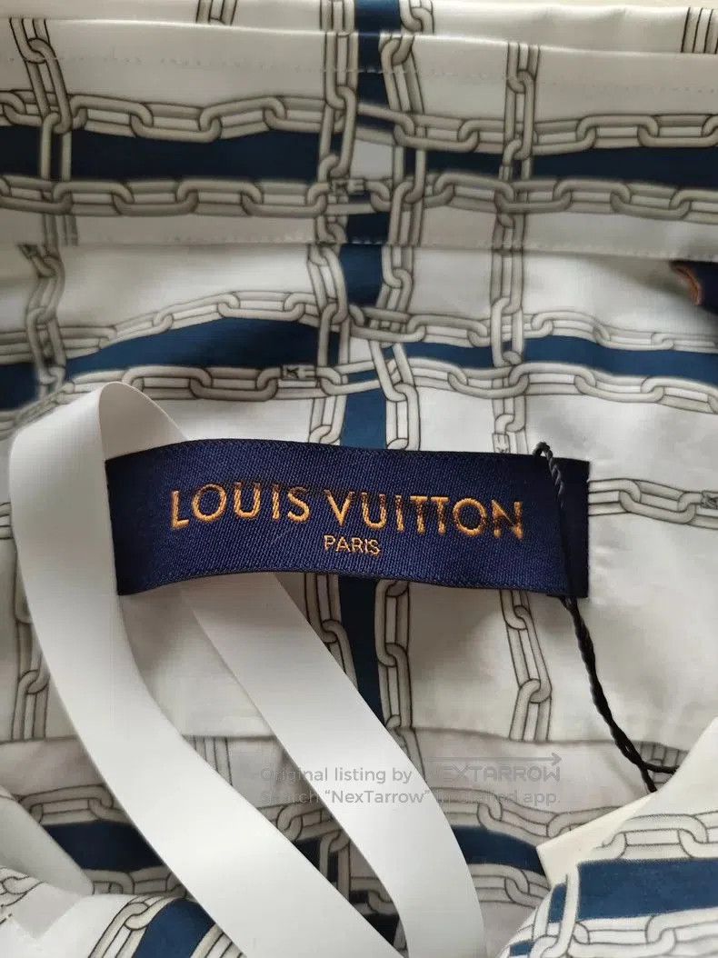Louis Vuitton LV Men's White Chain Print Shirt. Size US M / EU 48-50 / 2 - 5 Thumbnail