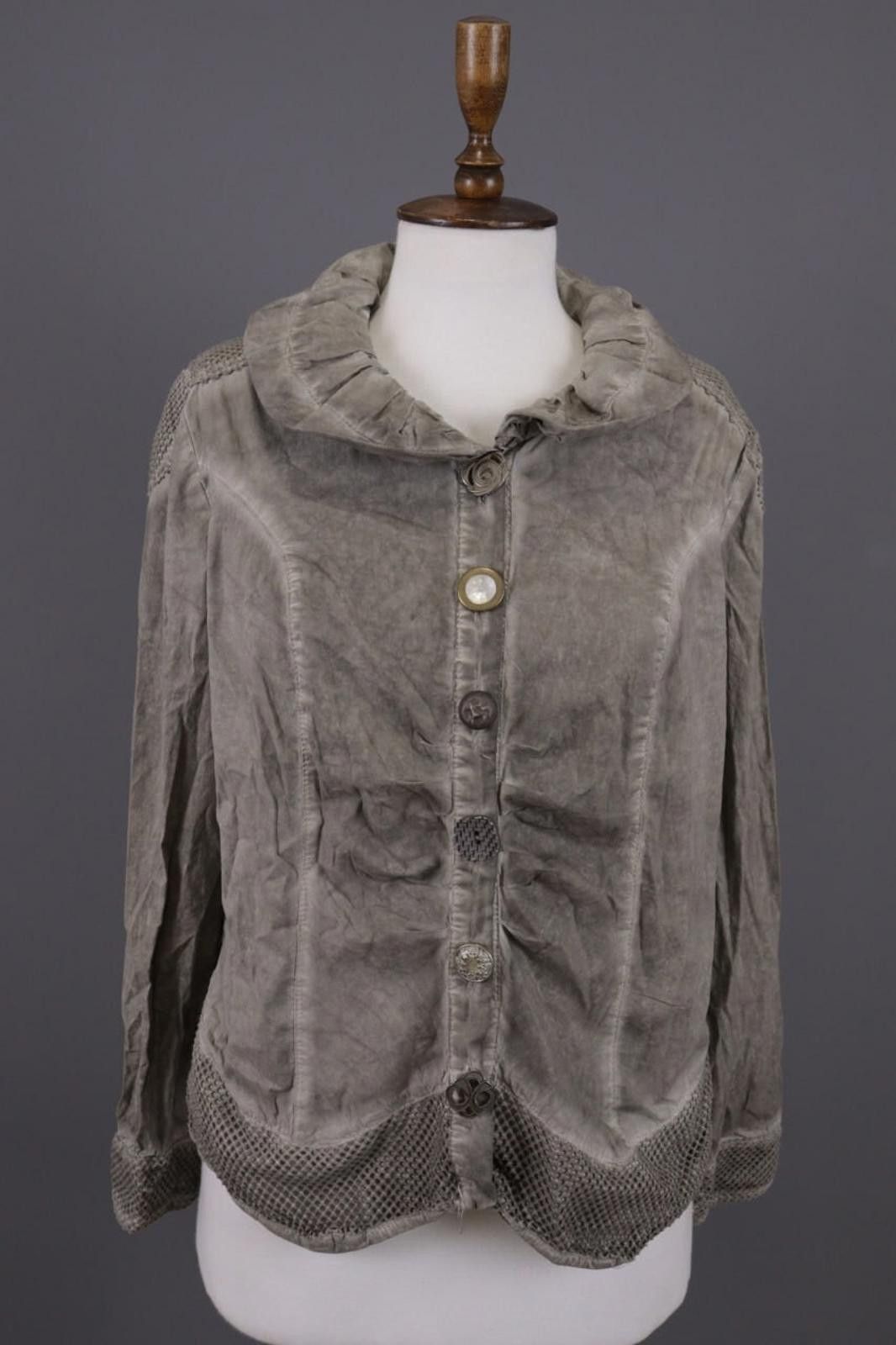 Designer Bottega Gray Designer Lagenlook Blouse Tunic Size XXL Size XL / US 12-14 / IT 48-50 - 1 Thumbnail