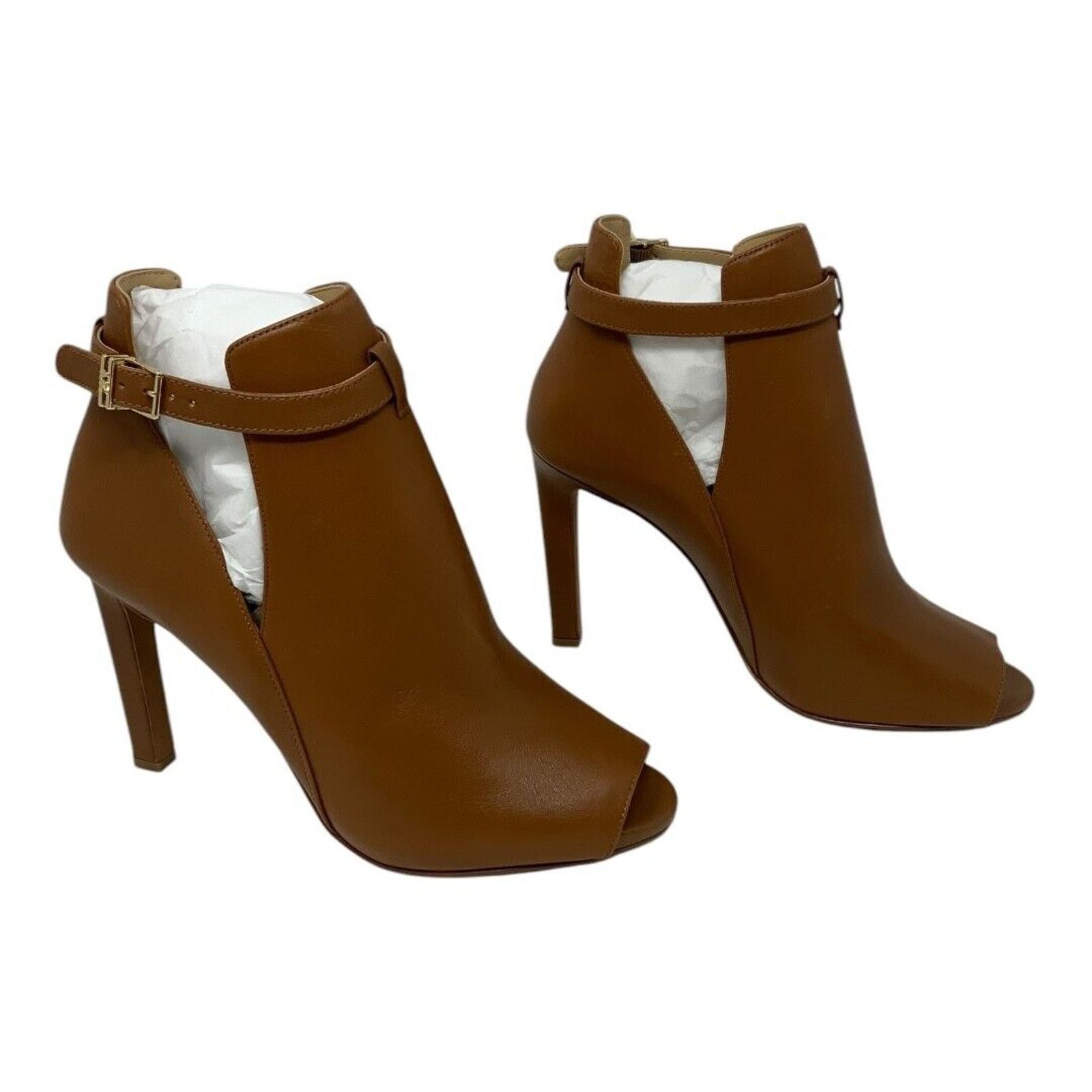 Michael Kors Michael Kors Lawson Open Toe Leather Bootie Tan 9 NWT $175 Size US 9 / IT 39 - 4 Thumbnail