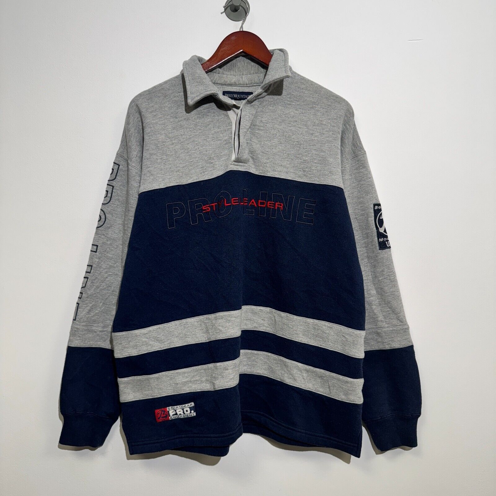 Vintage Vintage Unisex Gray Navy Blue Cotton Sweatshirt Size L Size US L / EU 52-54 / 3 - 1 Thumbnail