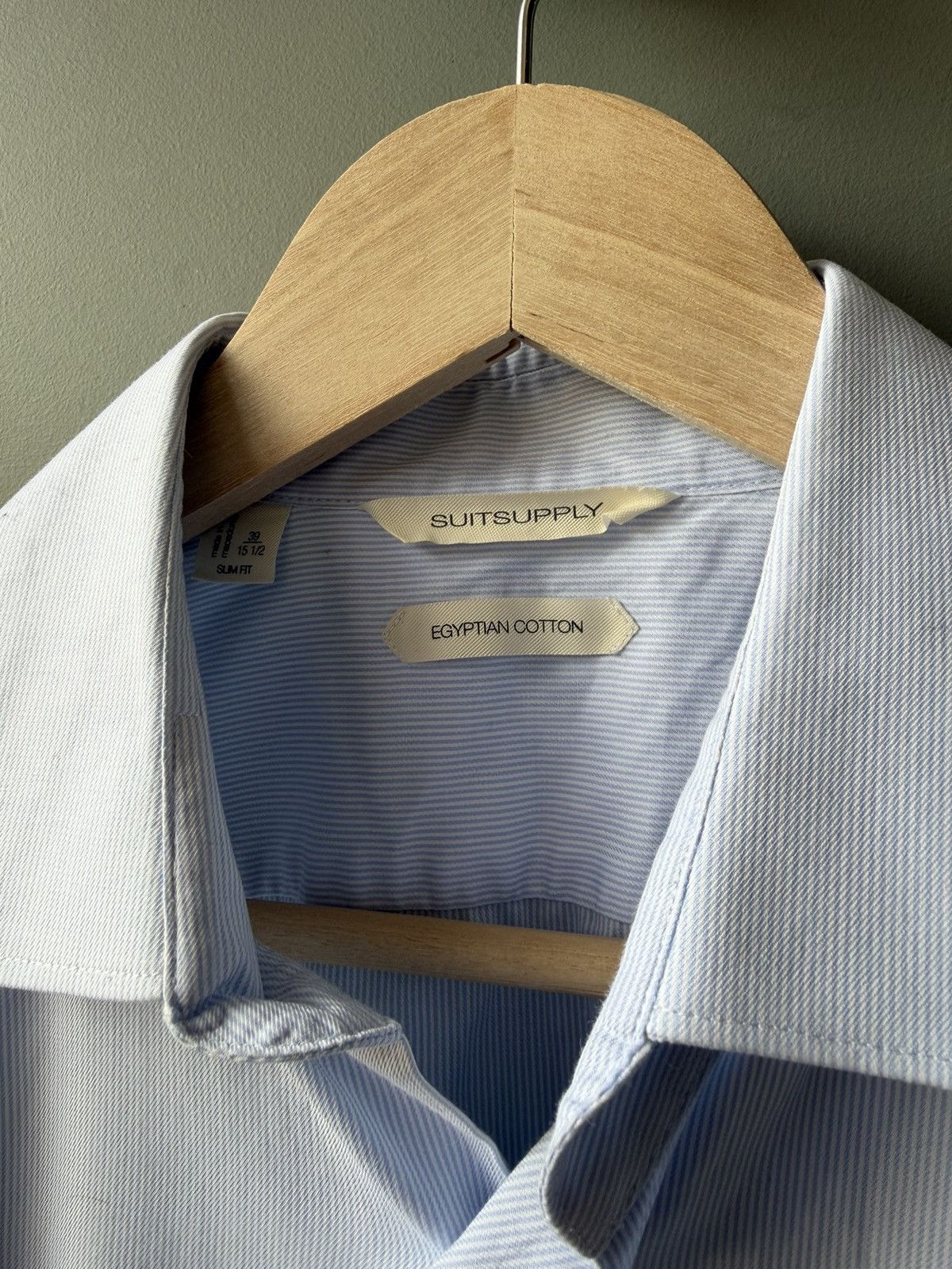 Suitsupply Suitsupply Stripped Dress Shirt Size 39/15.5 Size US M / EU 48-50 / 2 - 3 Thumbnail