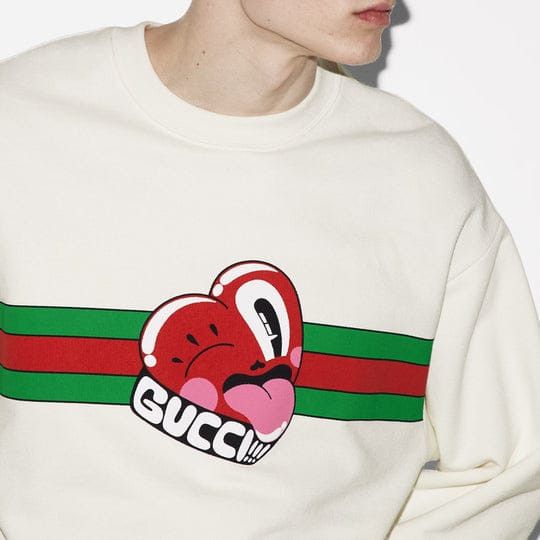 Gucci o1mt1gz0325 Cotton Jersey Sweatshirt With Gucci Print Size US XL / EU 56 / 4 - 3 Thumbnail