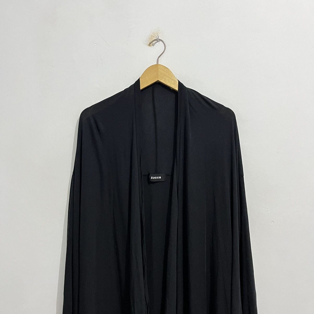 Issey Miyake Zucca Black Open Front Drape Unique Cardigan Outer - JUN25 Size US M / EU 48-50 / 2 - 2 Thumbnail