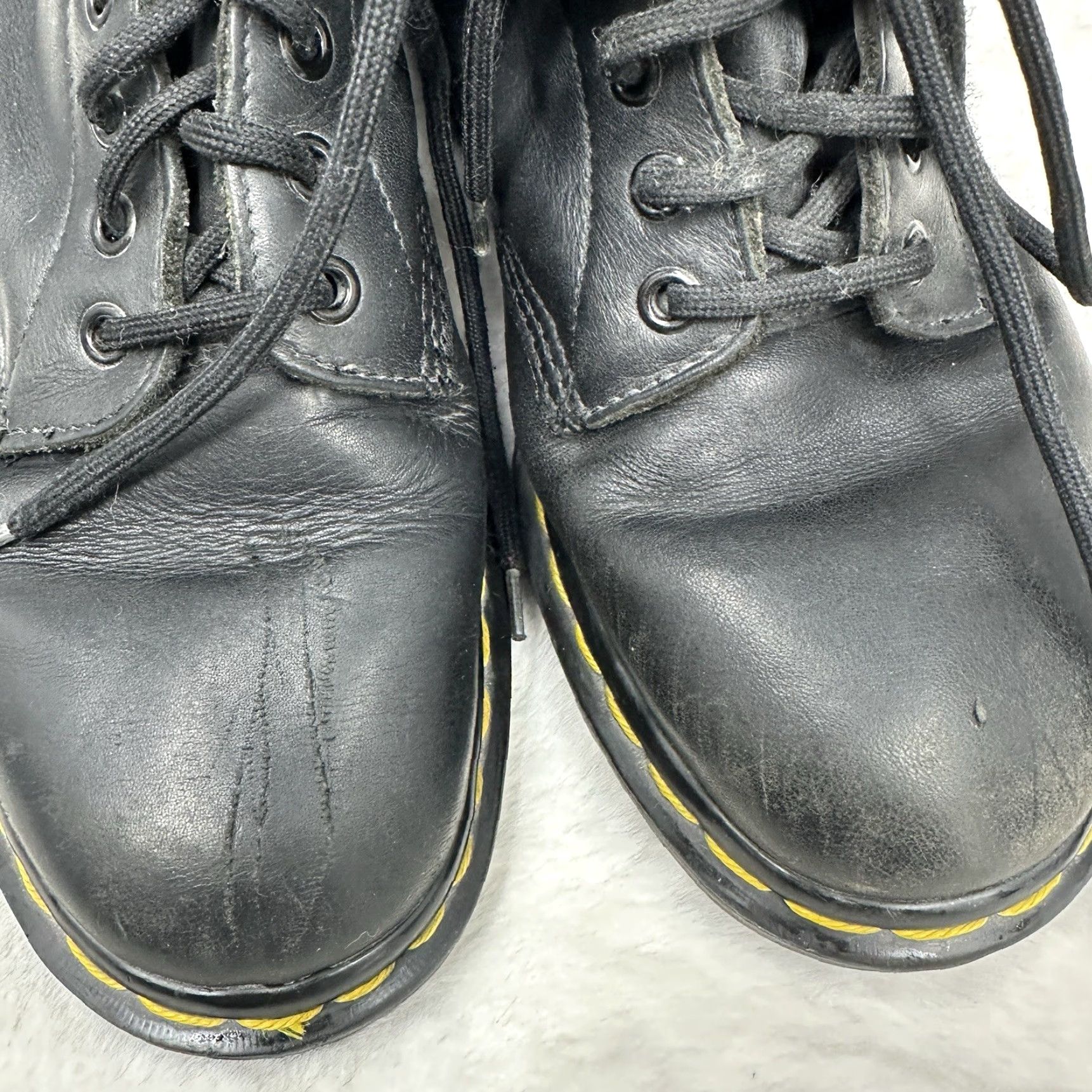 Dr. Martens VINTAGE Dr. Martens 1460 Combat Boots Women's UK 6 Leather Black 90s Style Ankle Mid Cut Boots Size US 6 / IT 36 - 5 Thumbnail