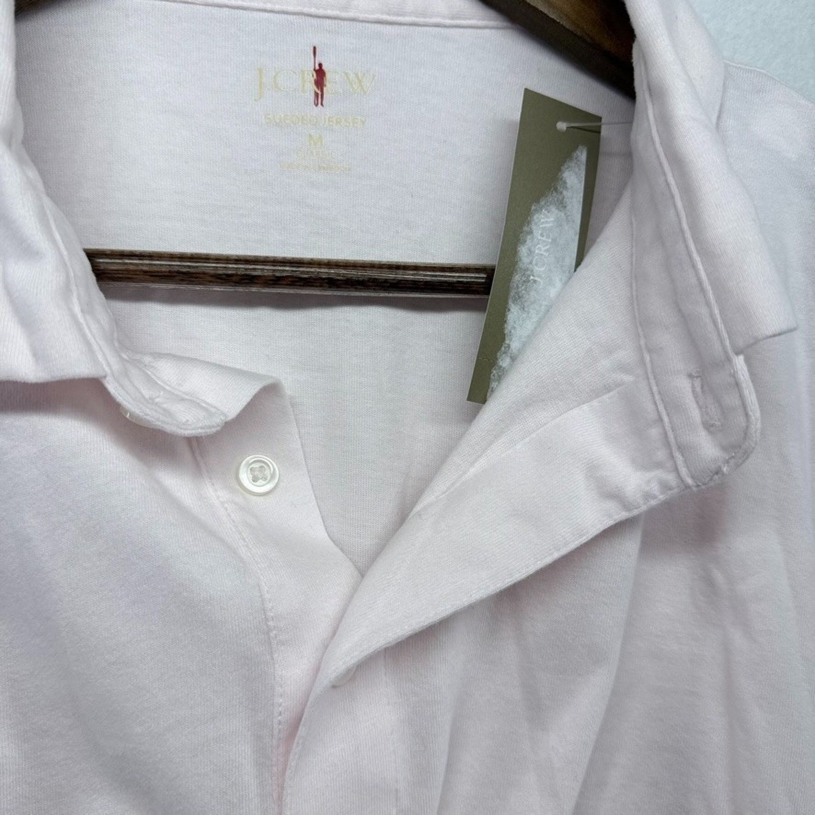 J.Crew J Crew Polo Shirt men's medium Light pink Solid Sueded NEW Size US M / EU 48-50 / 2 - 8 Thumbnail